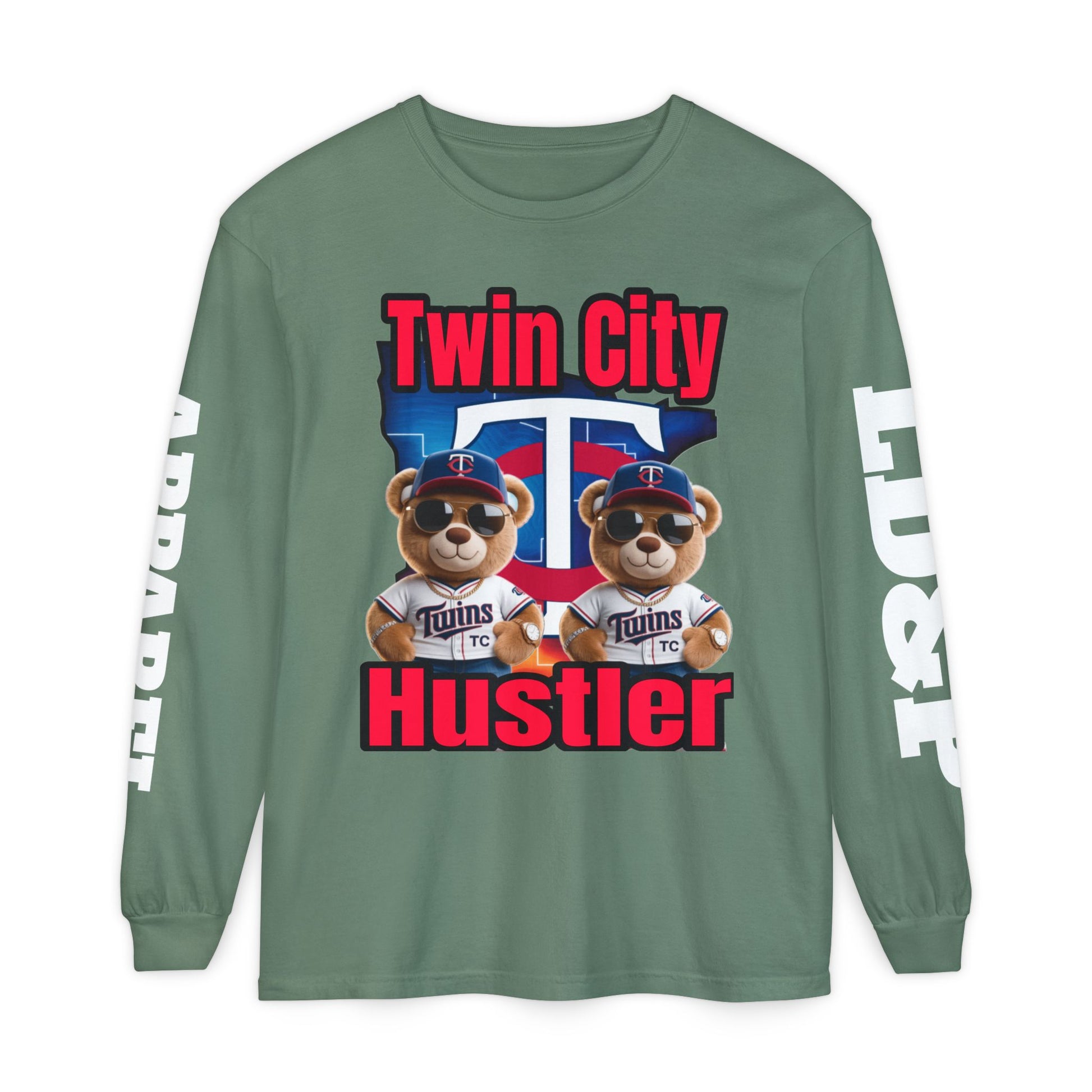Twin City HUSTLER Long Sleeve T-Shirt - LD&P Apparel Design #2