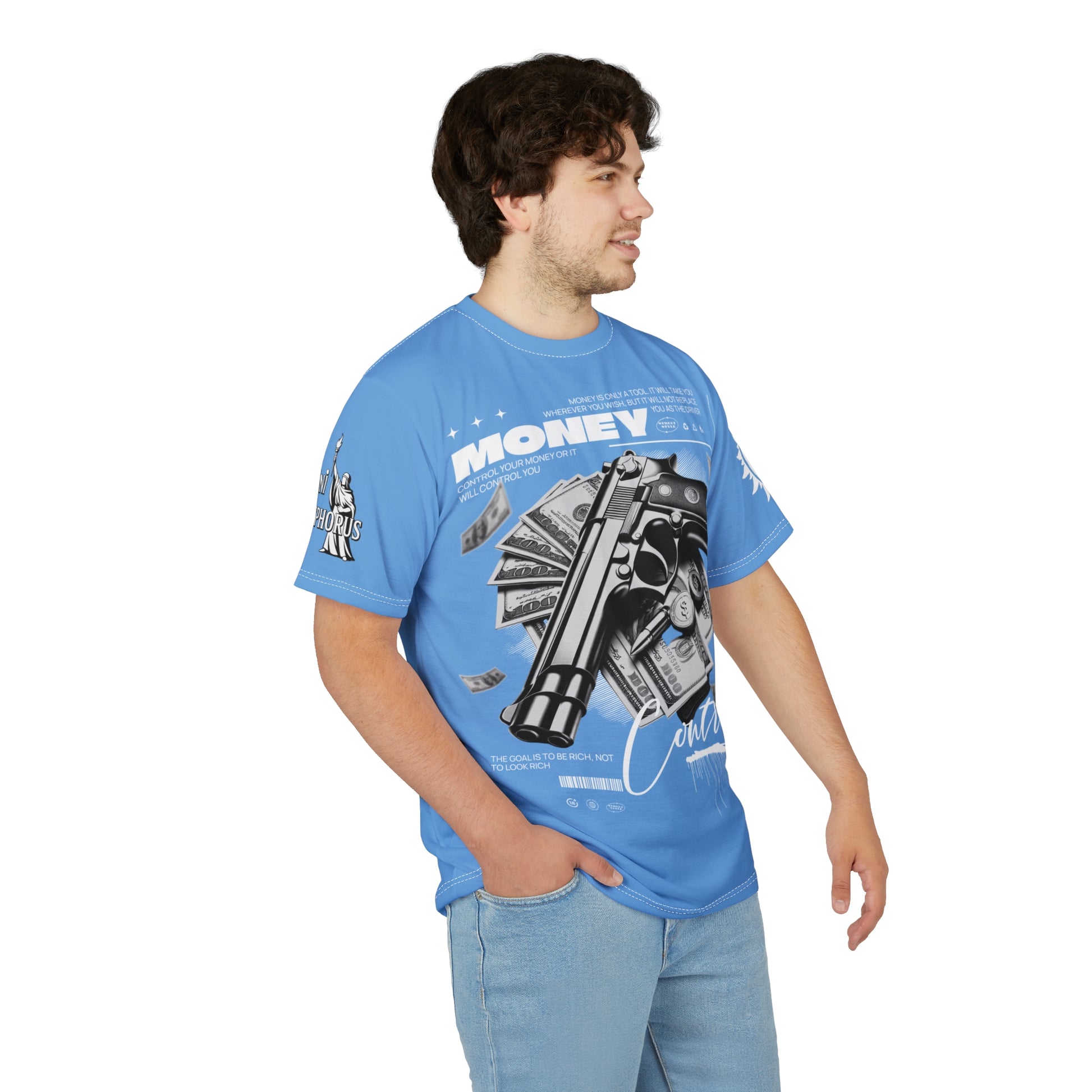 Money Control Graphic Tee LD&P APPAREL LIGHT BLUE
