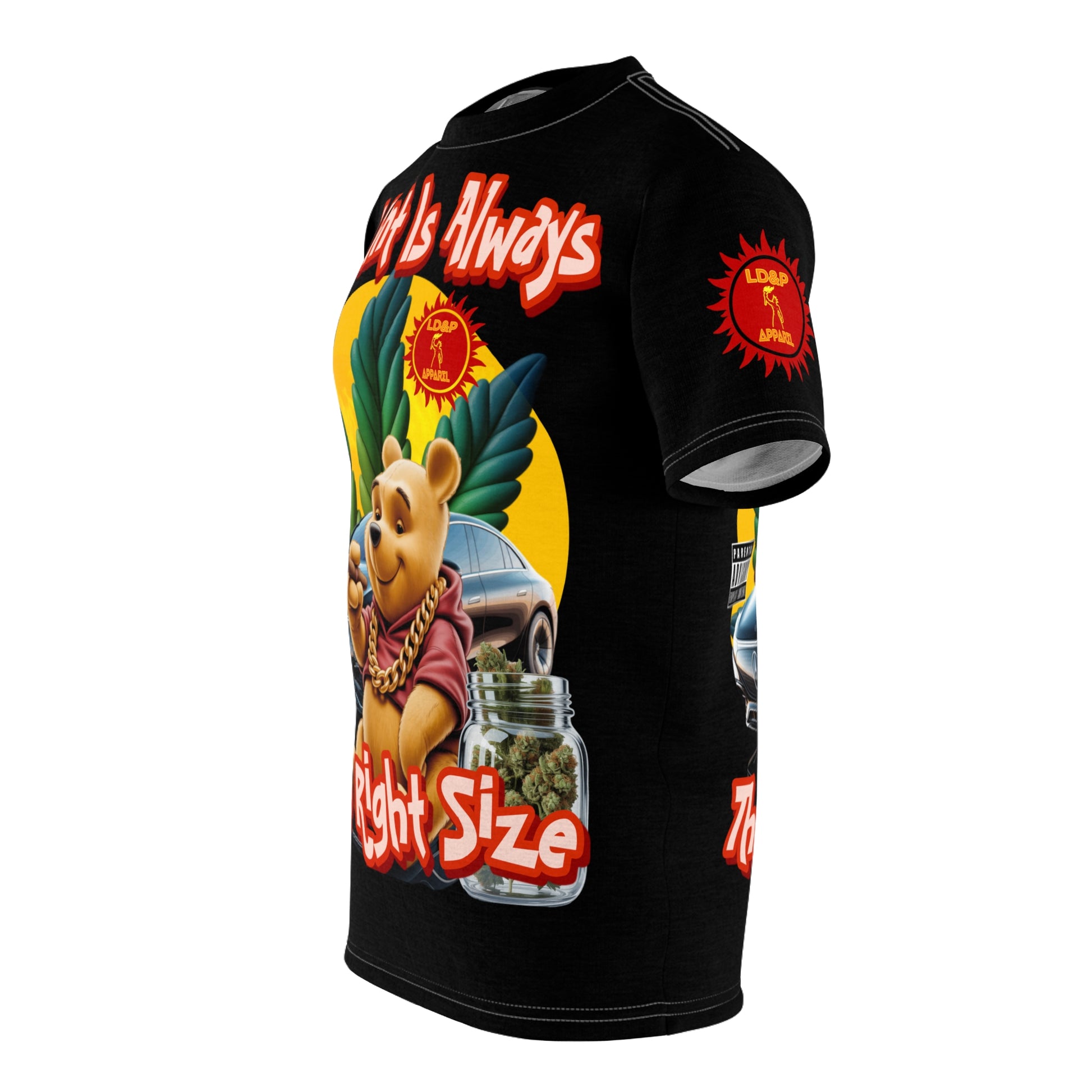 Cannabis Graphic Tee — "A Blunt Is Always The Right Size" LD&P APPAREL Black