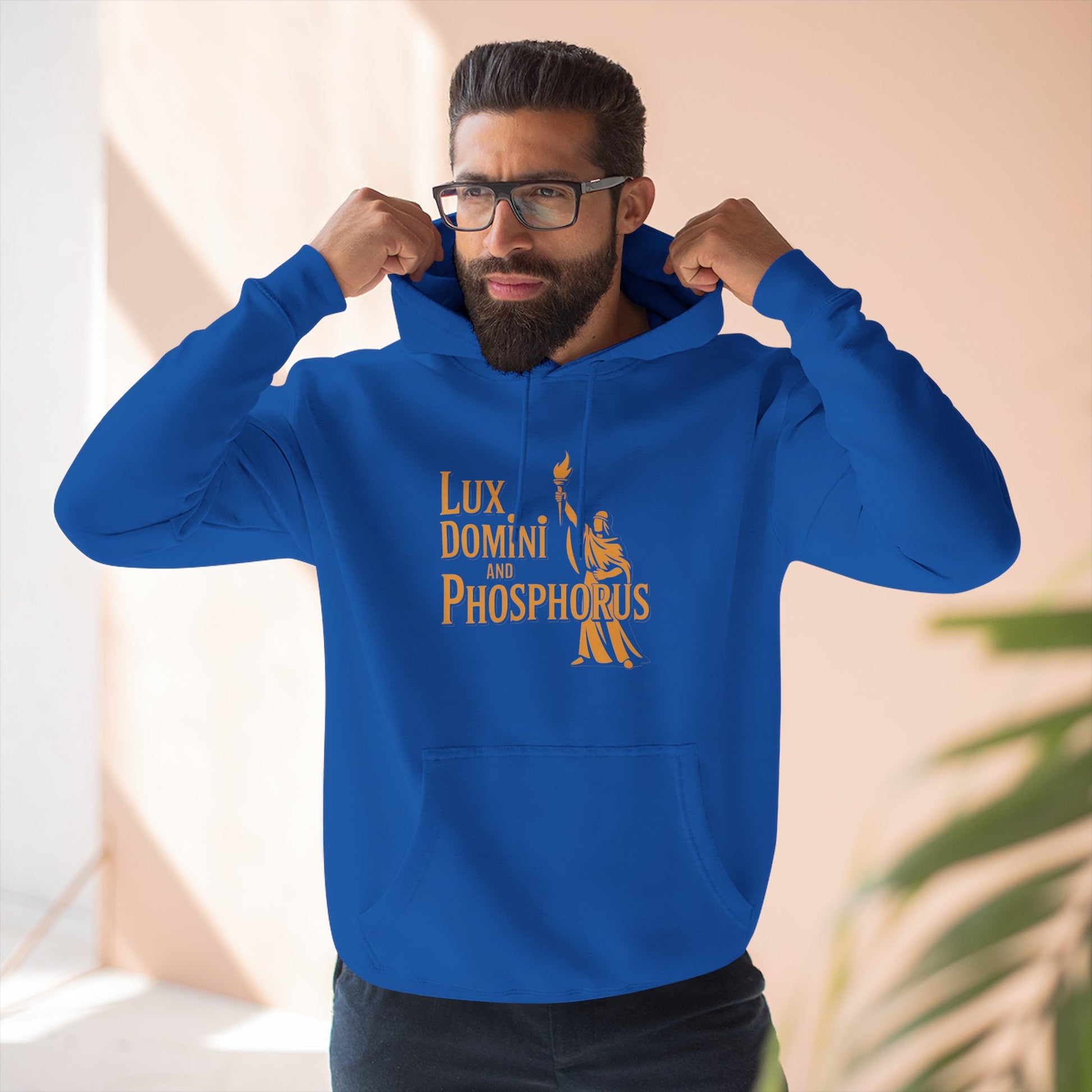 Fleece Hoodie Lux Domini and Phosphorus Apparel Design