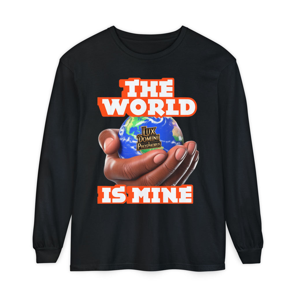 Garment-dyed Long Sleeve T-Shirt - The World Is Mine