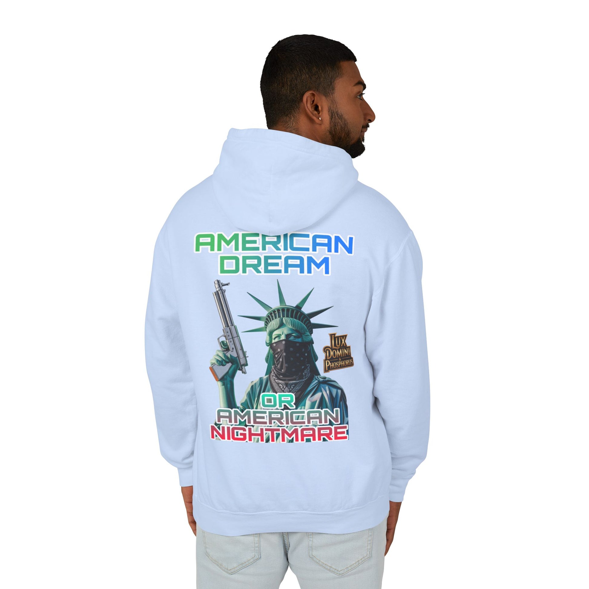 Lightweight Hooded Sweatshirt - American Dream or Nightmare Design