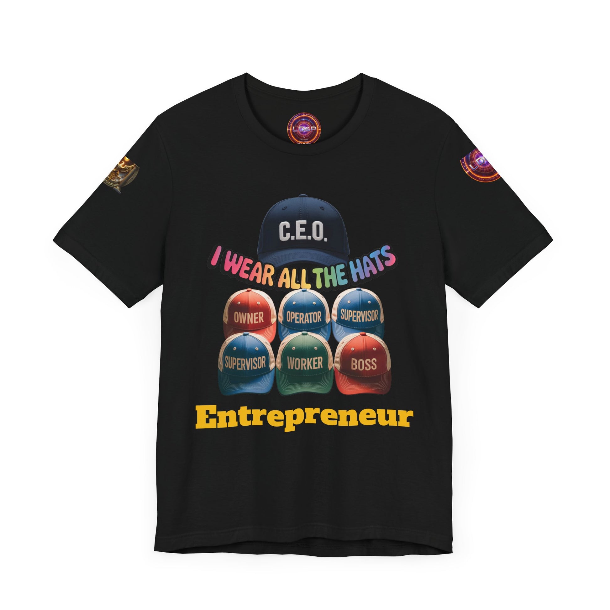 Entrepreneur Hat Unisex Tee - I Wear All The Hats Design