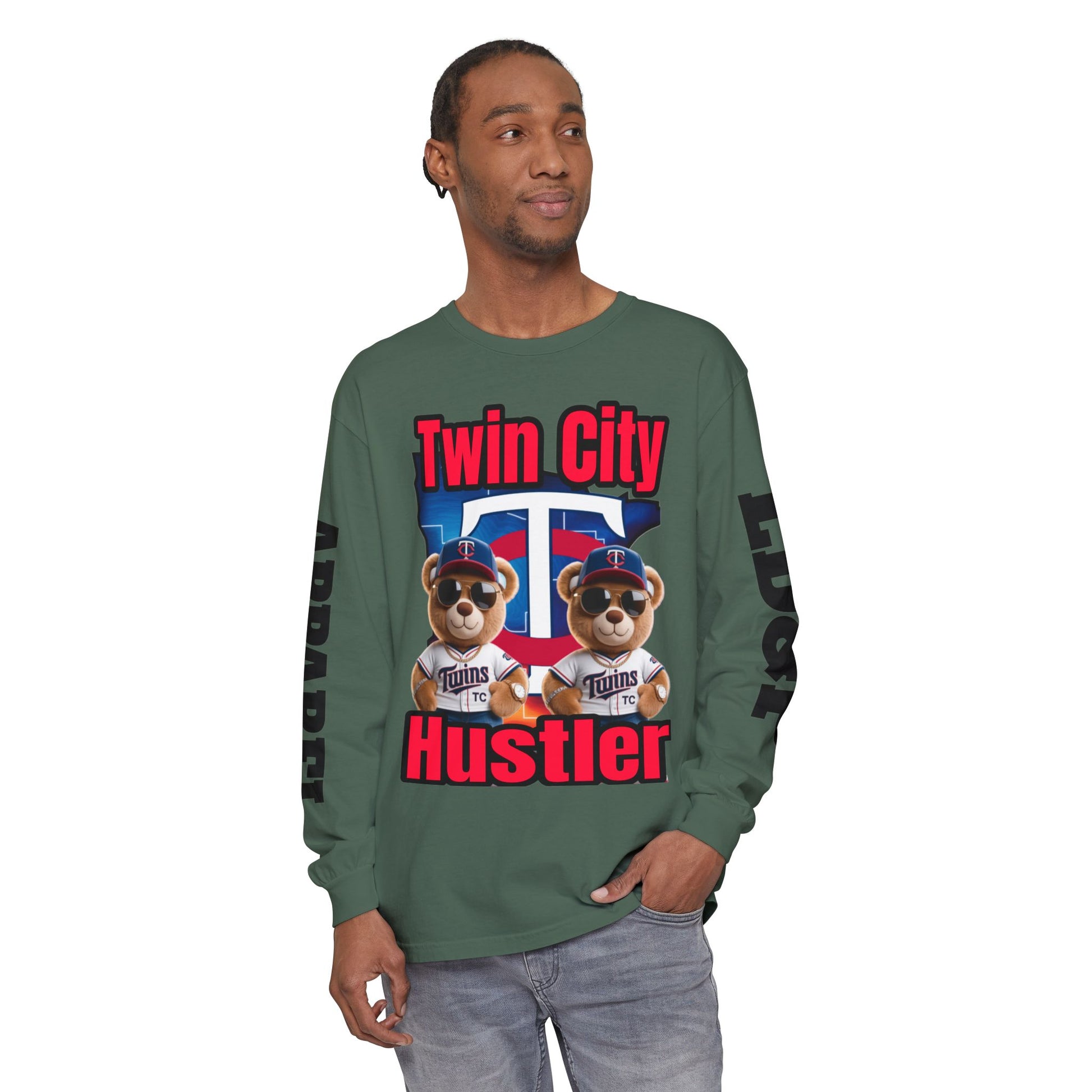 Twin City HUSTLER Long Sleeve T-Shirt - Bad Temper Design