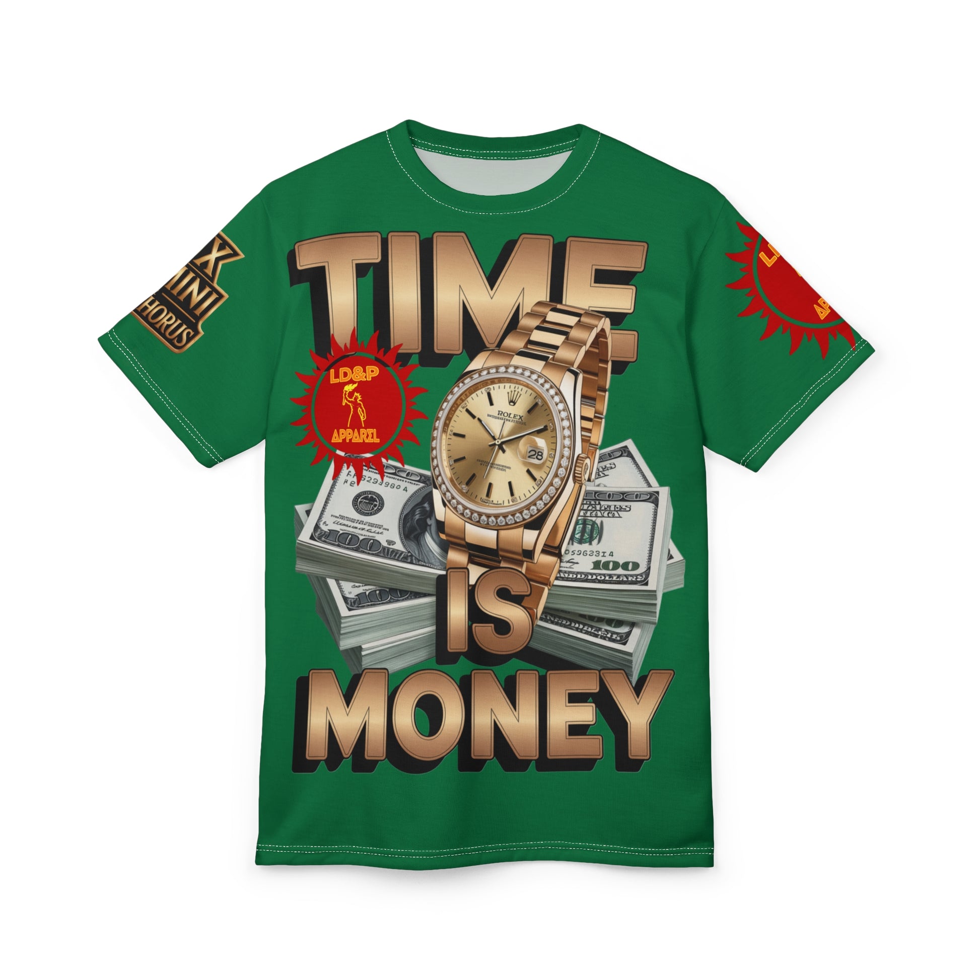 Time Is Money Unisex Tee - LD&P Apparel Design green