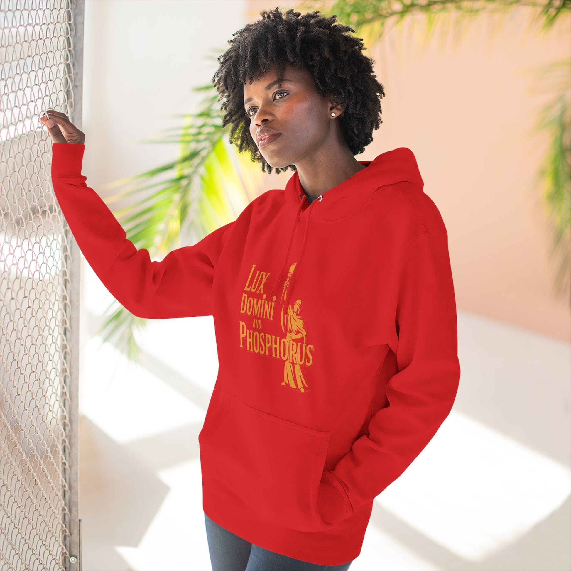 Fleece Hoodie Lux Domini and Phosphorus Apparel Design