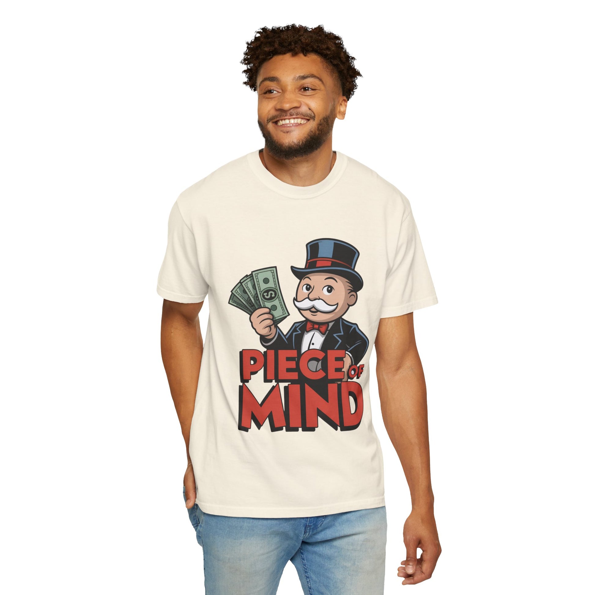 Garment-Dyed T-shirt Money Piece of Mind Design