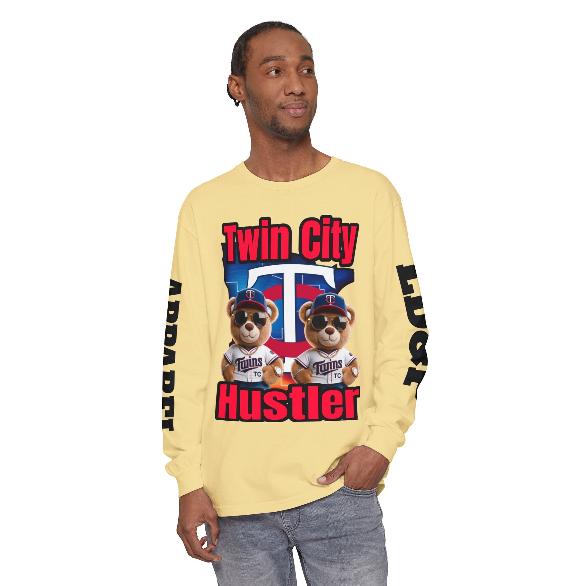 Twin City HUSTLER Long Sleeve T-Shirt - LD&P Apparel Design #2