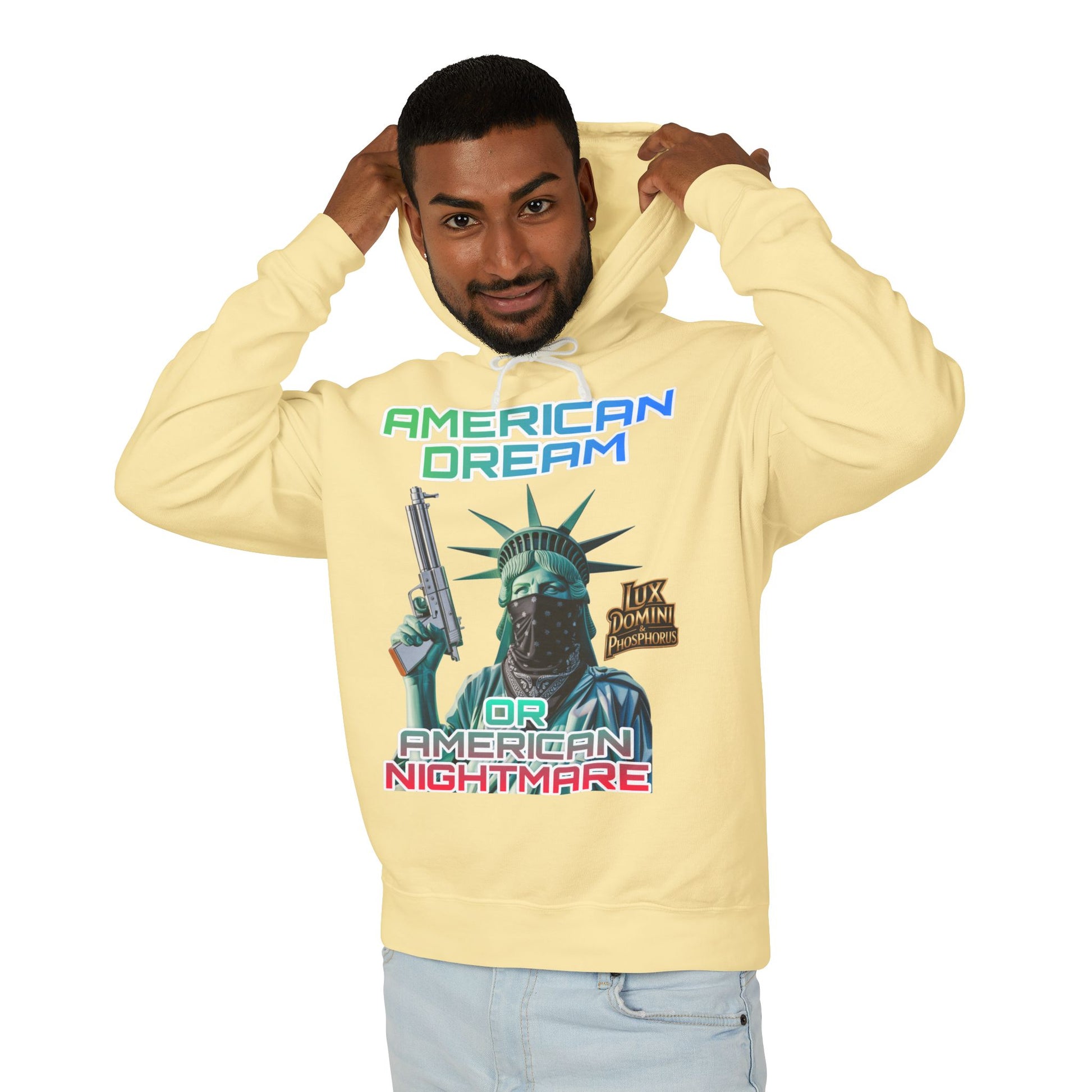 Lightweight Hooded Sweatshirt - American Dream or Nightmare Design