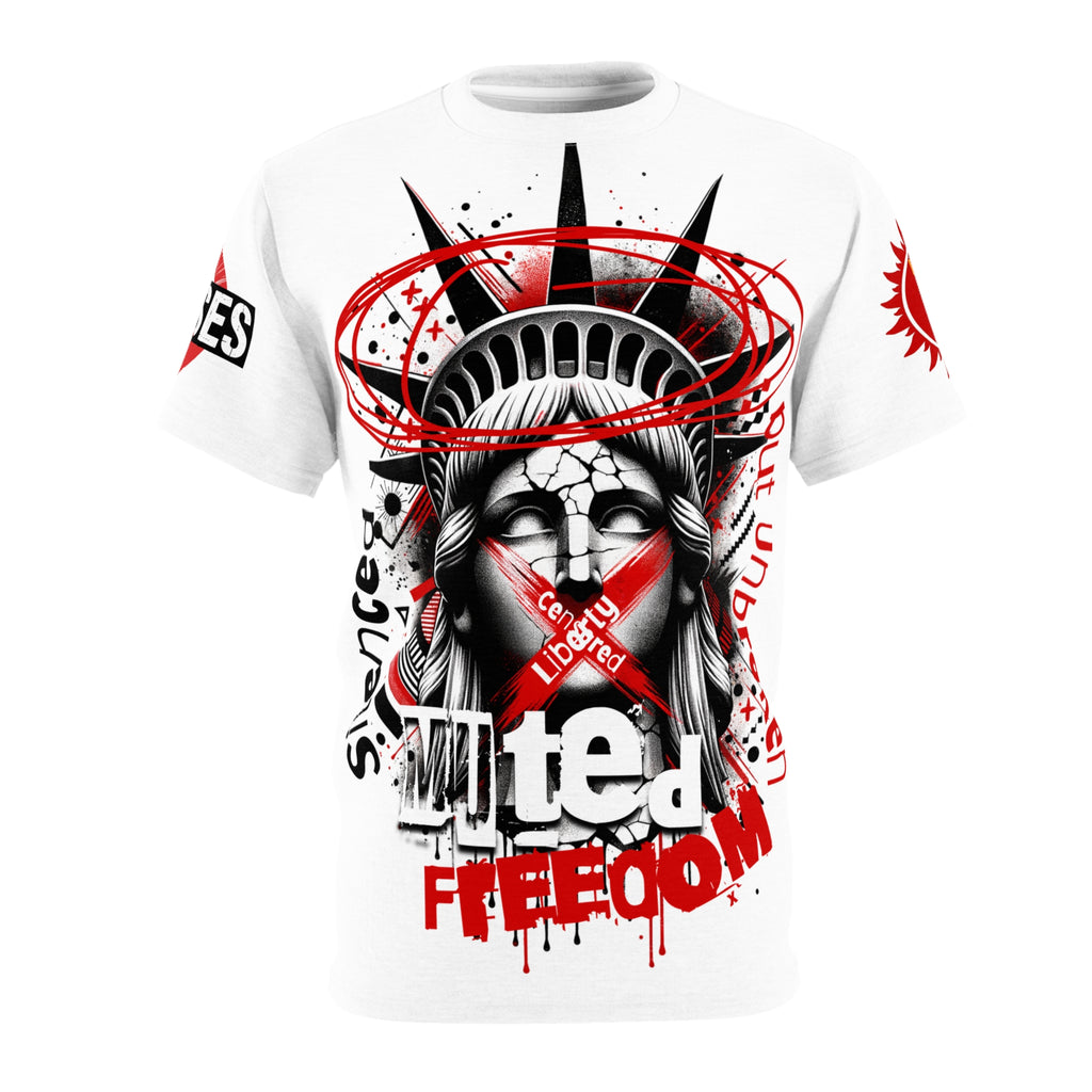 Muted Freedom LD&P APPAREL DESIGN Graphic Tee Shirt white