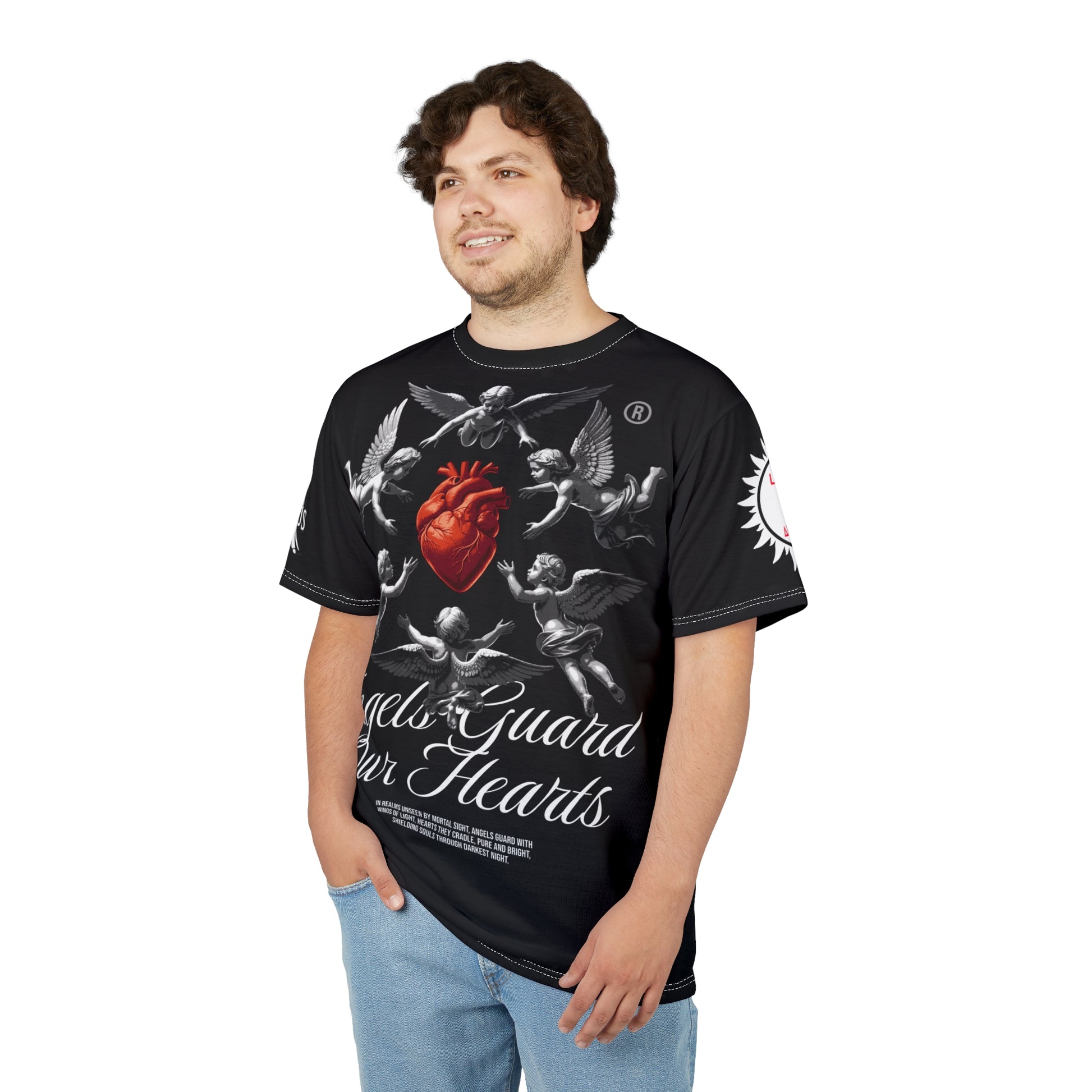 Angels Guard Our Hearts Tee LD&P APPAREL BLACK