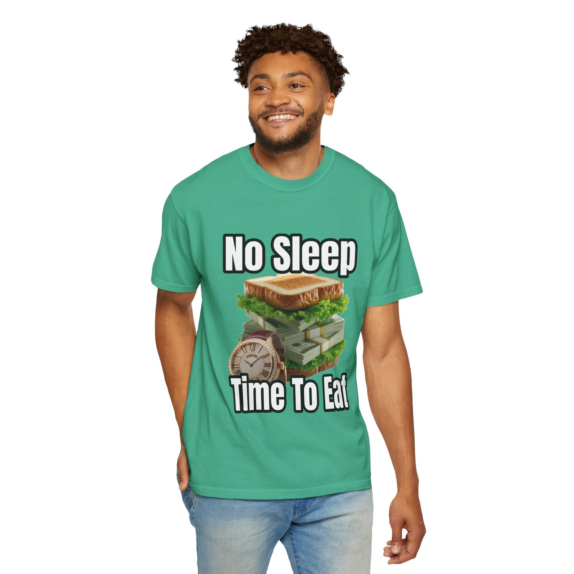 Garment-Dyed T-shirt - No Sleep, Time to Eat