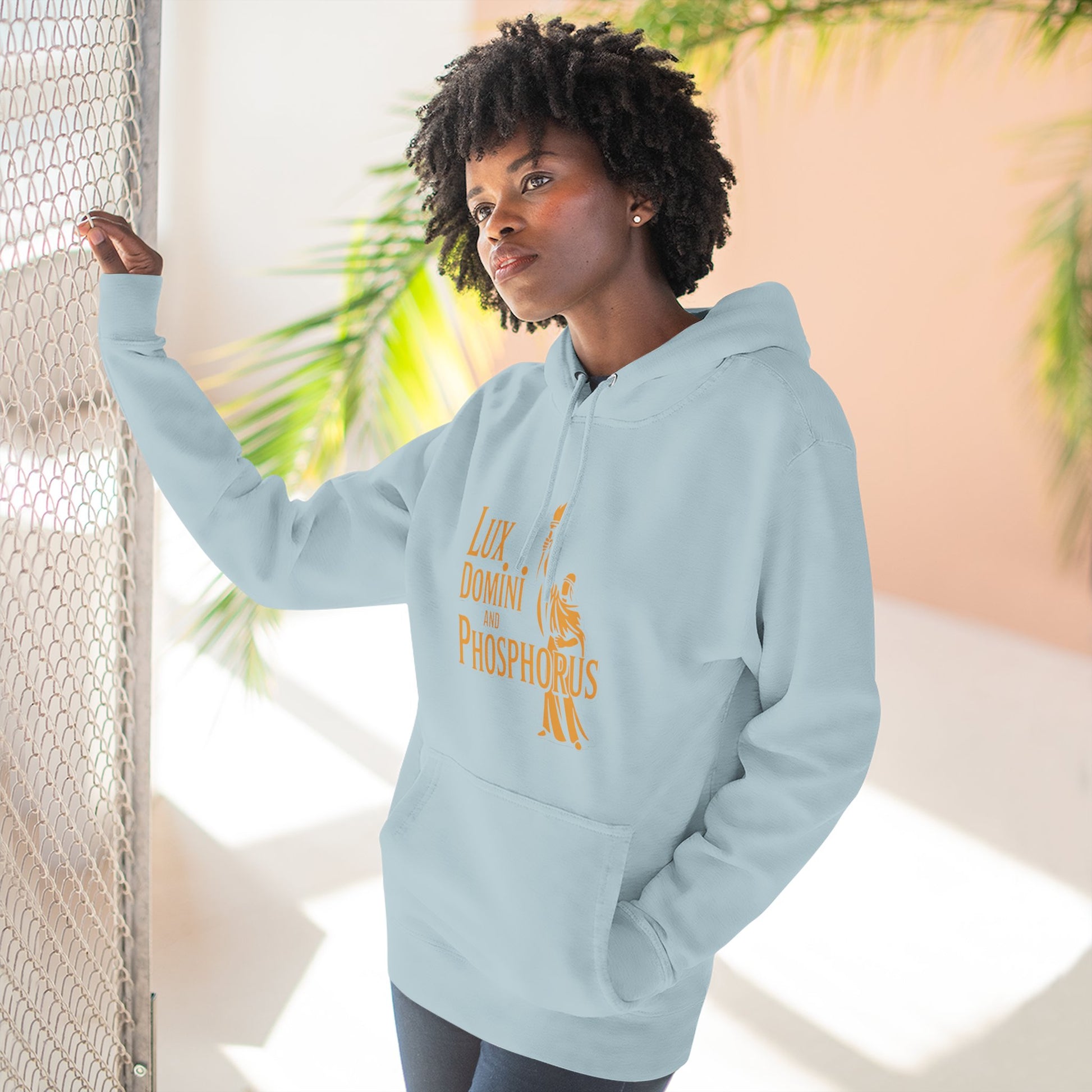 Fleece Hoodie Lux Domini and Phosphorus Apparel Design
