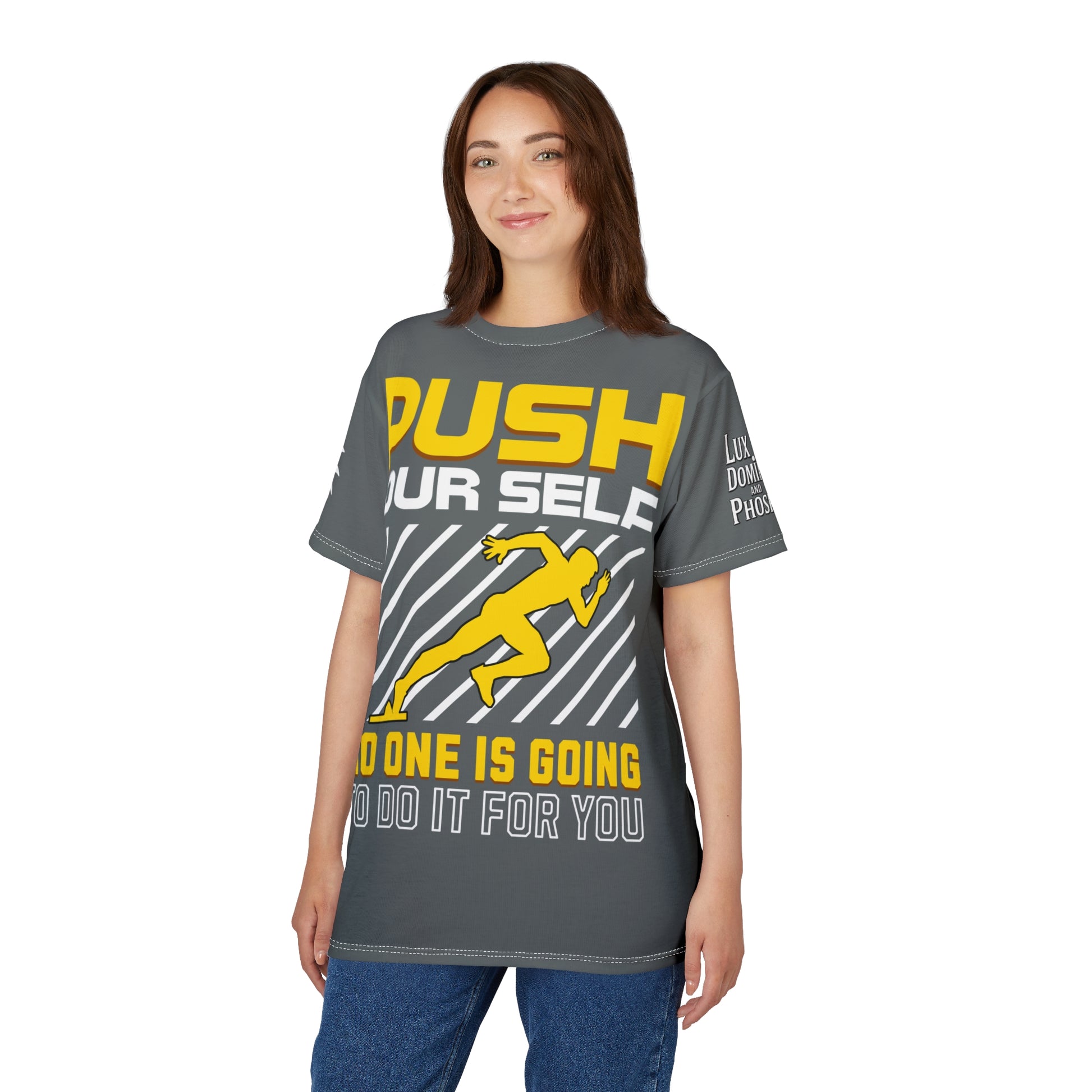 Push Yourself Graphic Tee LD&P APPAREL DESIGN Grey