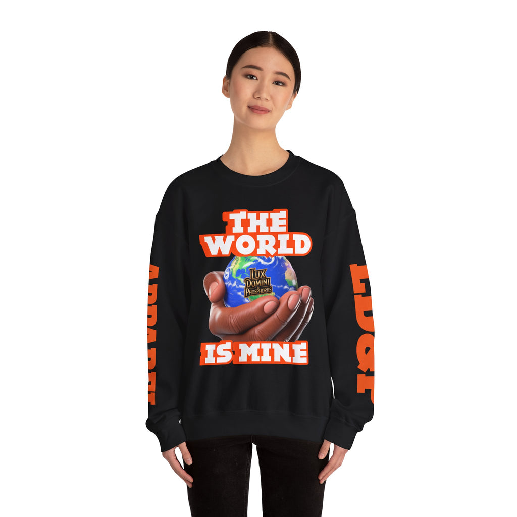 Graphic Sweatshirt - The World Is Mine Lux Domini and Phosphoros Apparel