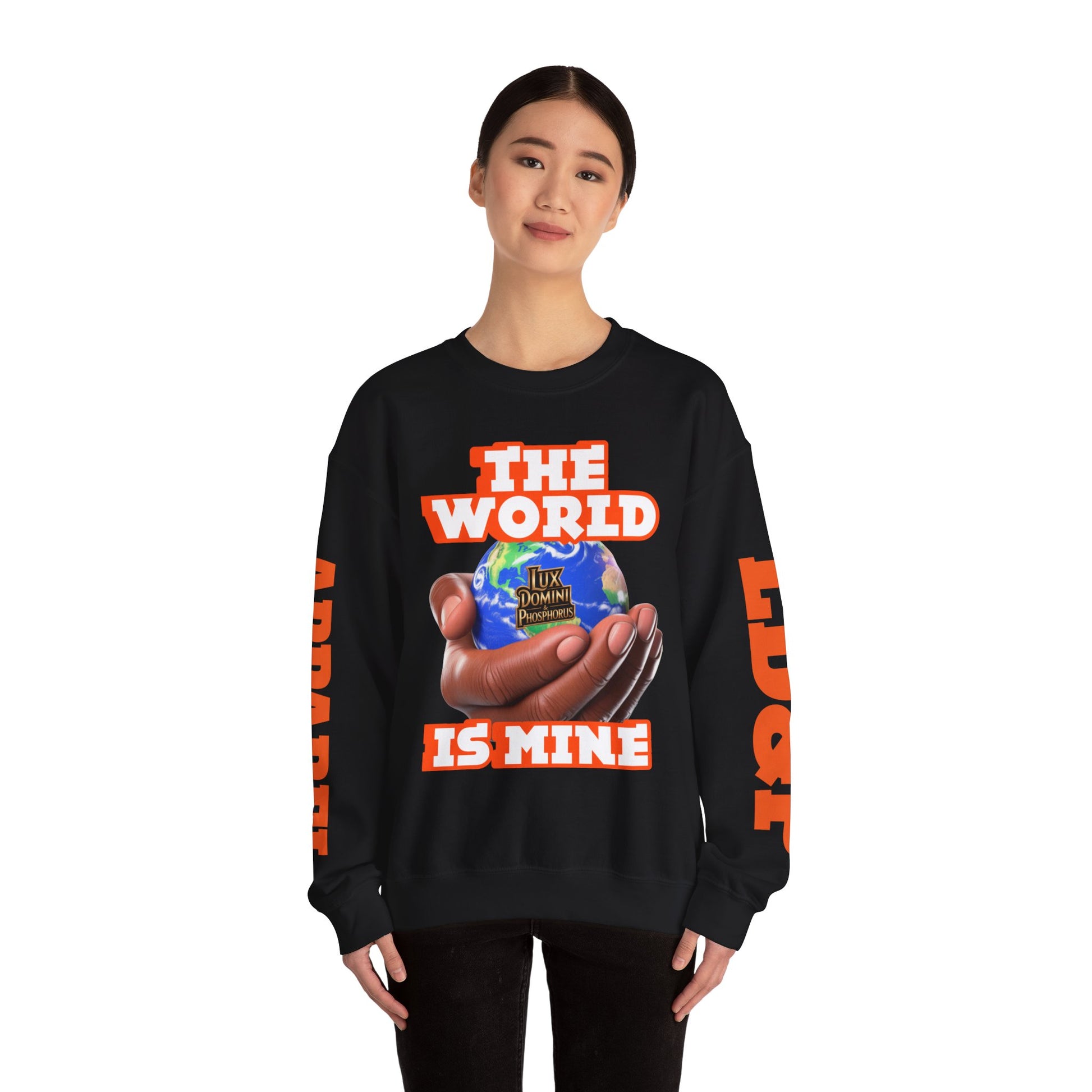 Graphic Sweatshirt - The World Is Mine Lux Domini and Phosphoros Apparel
