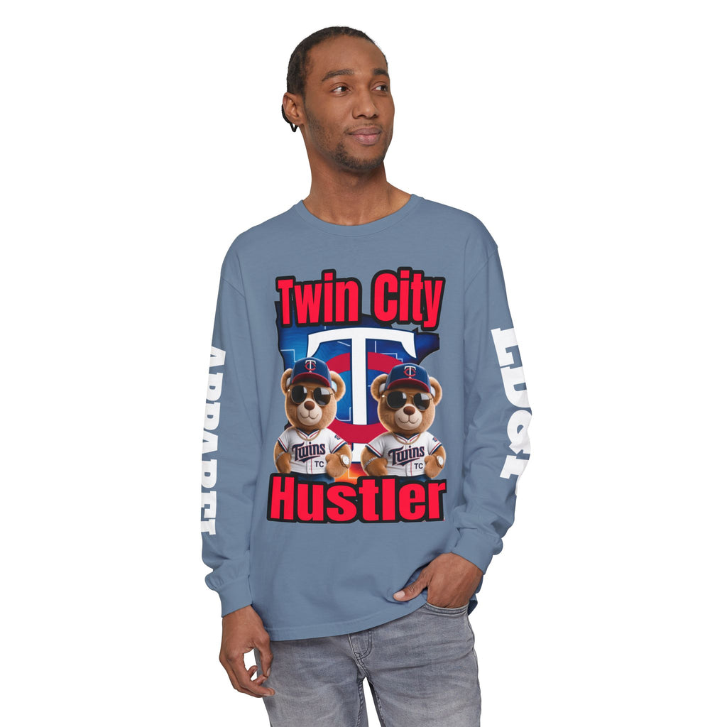 Twin City HUSTLER Long Sleeve T-Shirt - LD&P Apparel Design #2