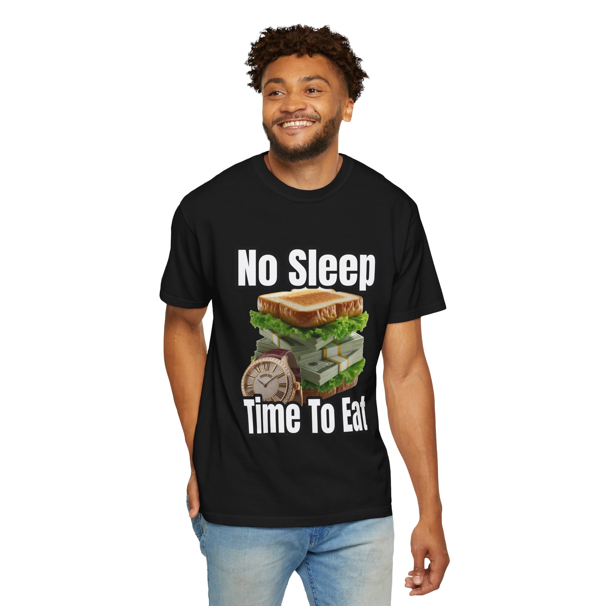 Garment-Dyed T-shirt - No Sleep, Time to Eat