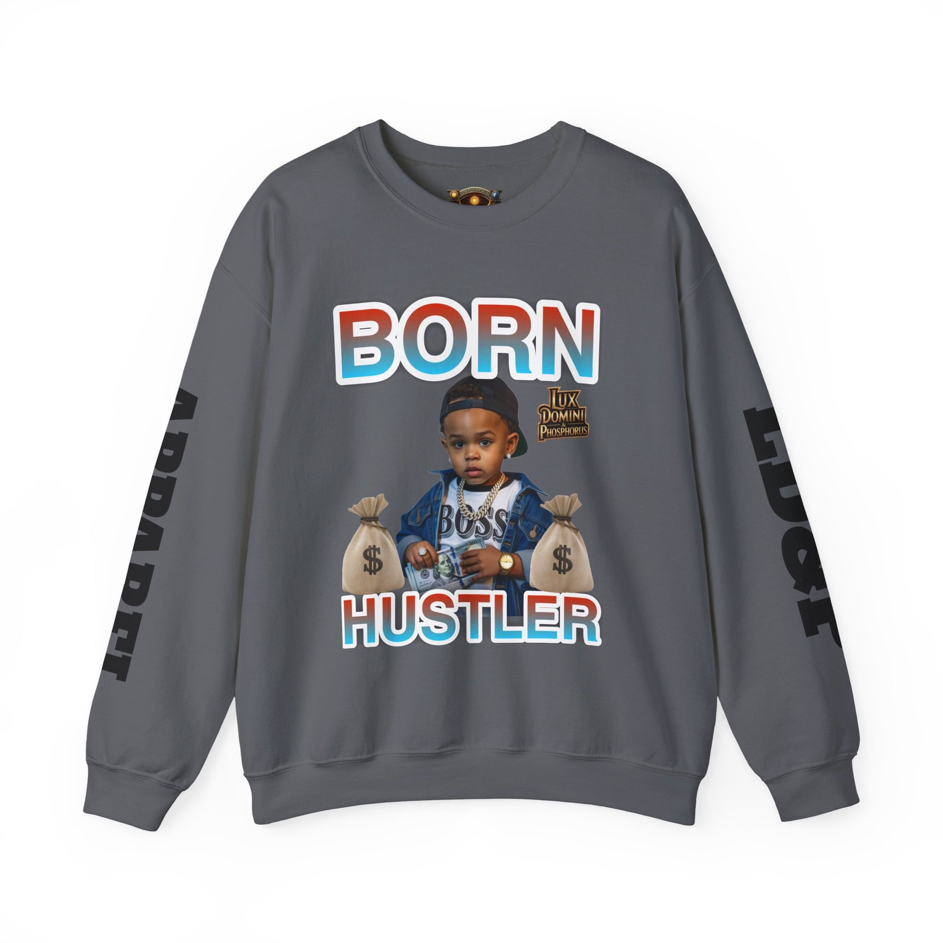 Crewneck Sweatshirt - Born Hustler LD&P Apparel