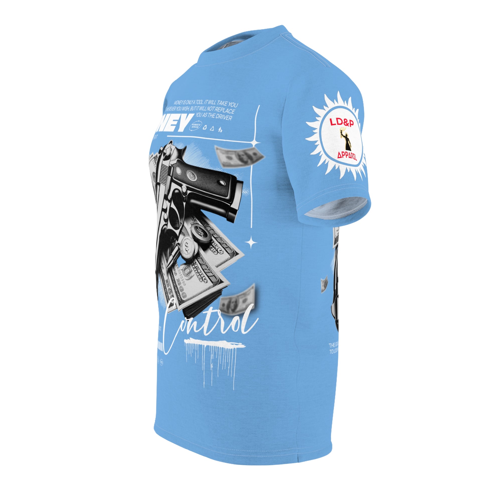 Money Control Graphic Tee LD&P APPAREL LIGHT BLUE
