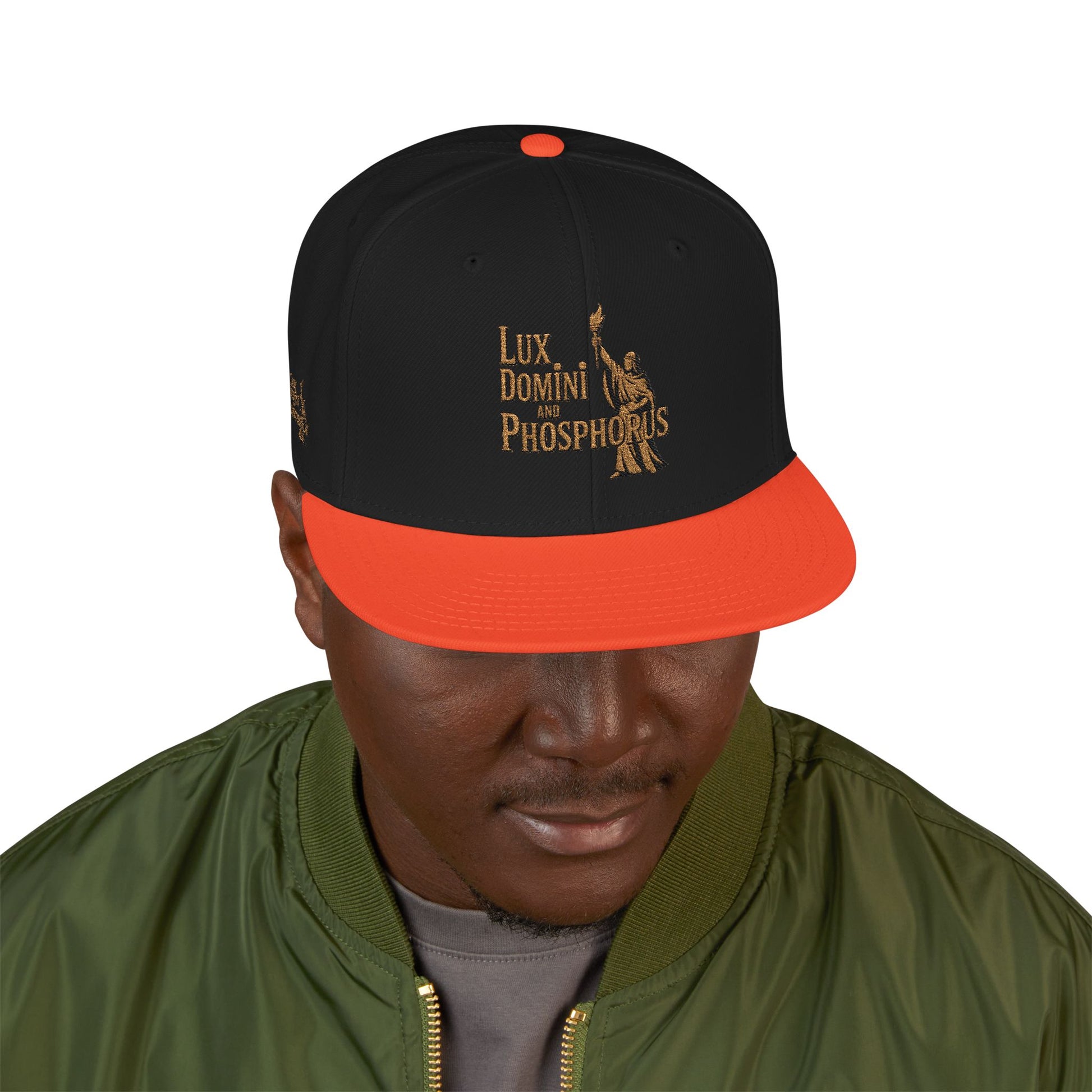 Snapback Cap - LUX DOMINI AND PHOSPHORUS Embroidered Hat