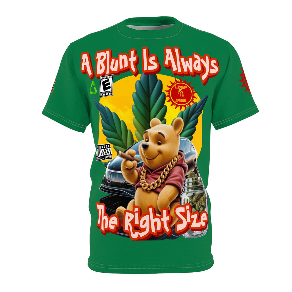 Cannabis Graphic Tee — "A Blunt Is Always The Right Size" LD&P APPAREL Green