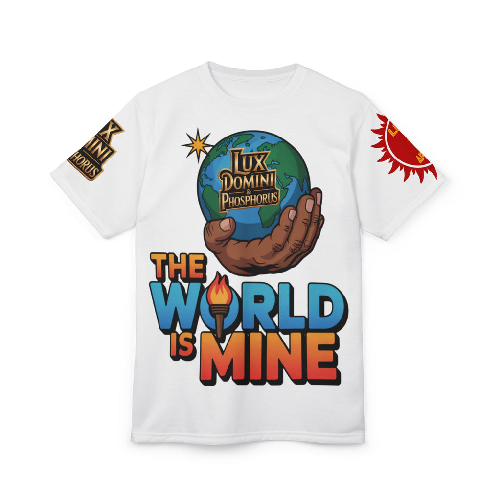 White Unisex Tee - 'The World Is Mine' LD&P Apparel Design