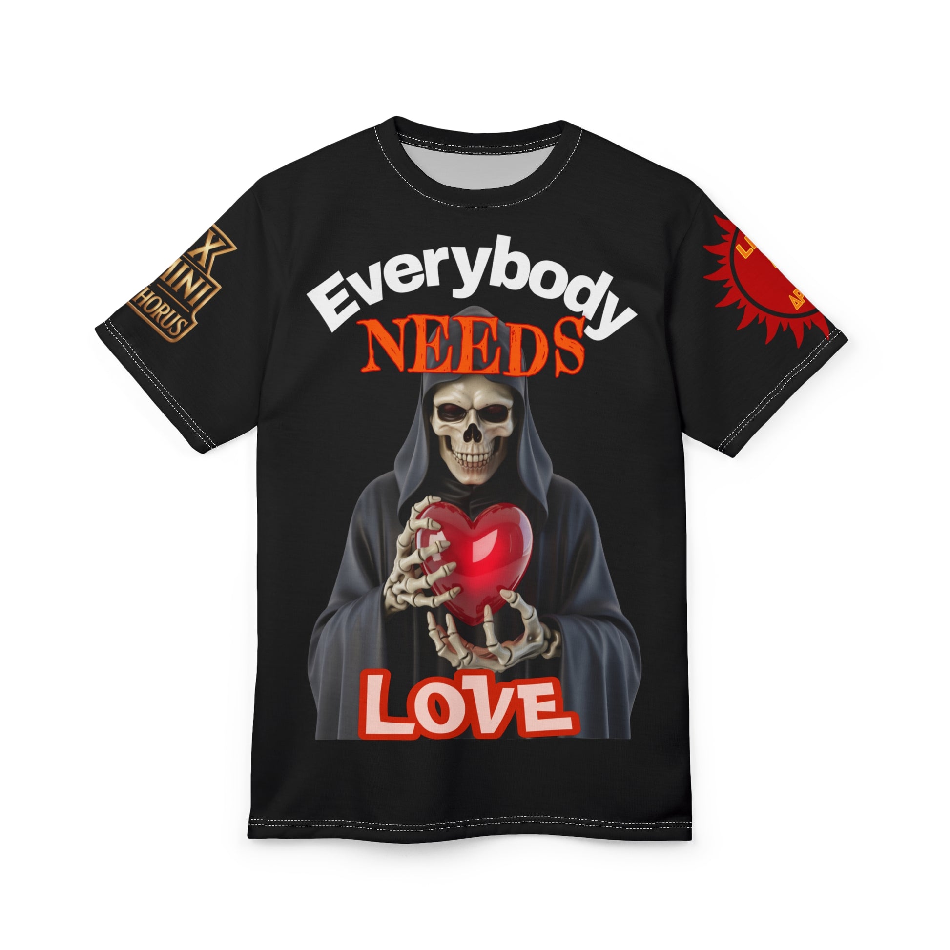 'Everybody Needs Love' Grim Reaper Heart Tee