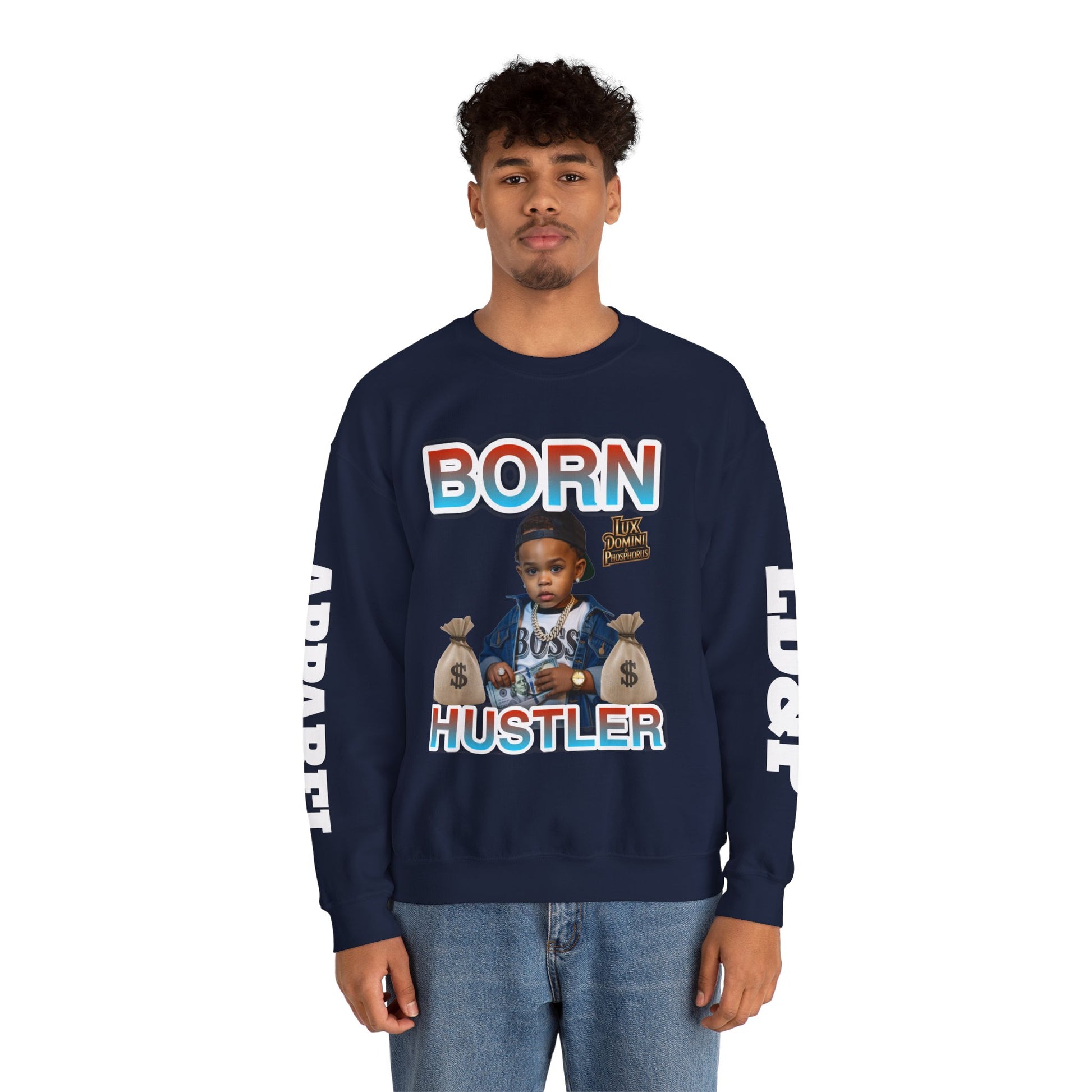 Crewneck Sweatshirt - Born Hustler LD&P Apparel
