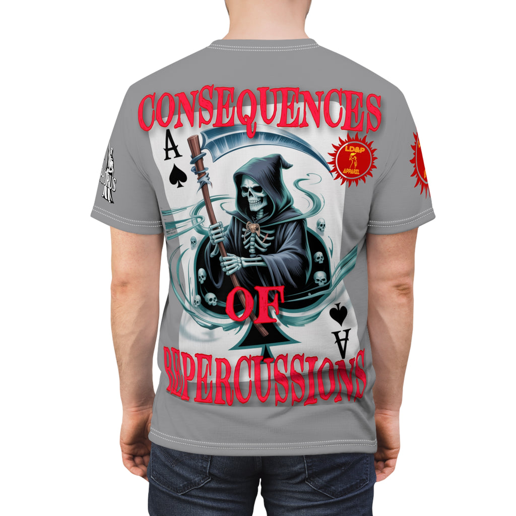 Consequences of Repercussions Graphic Shirt LD&P APPAREL Grey