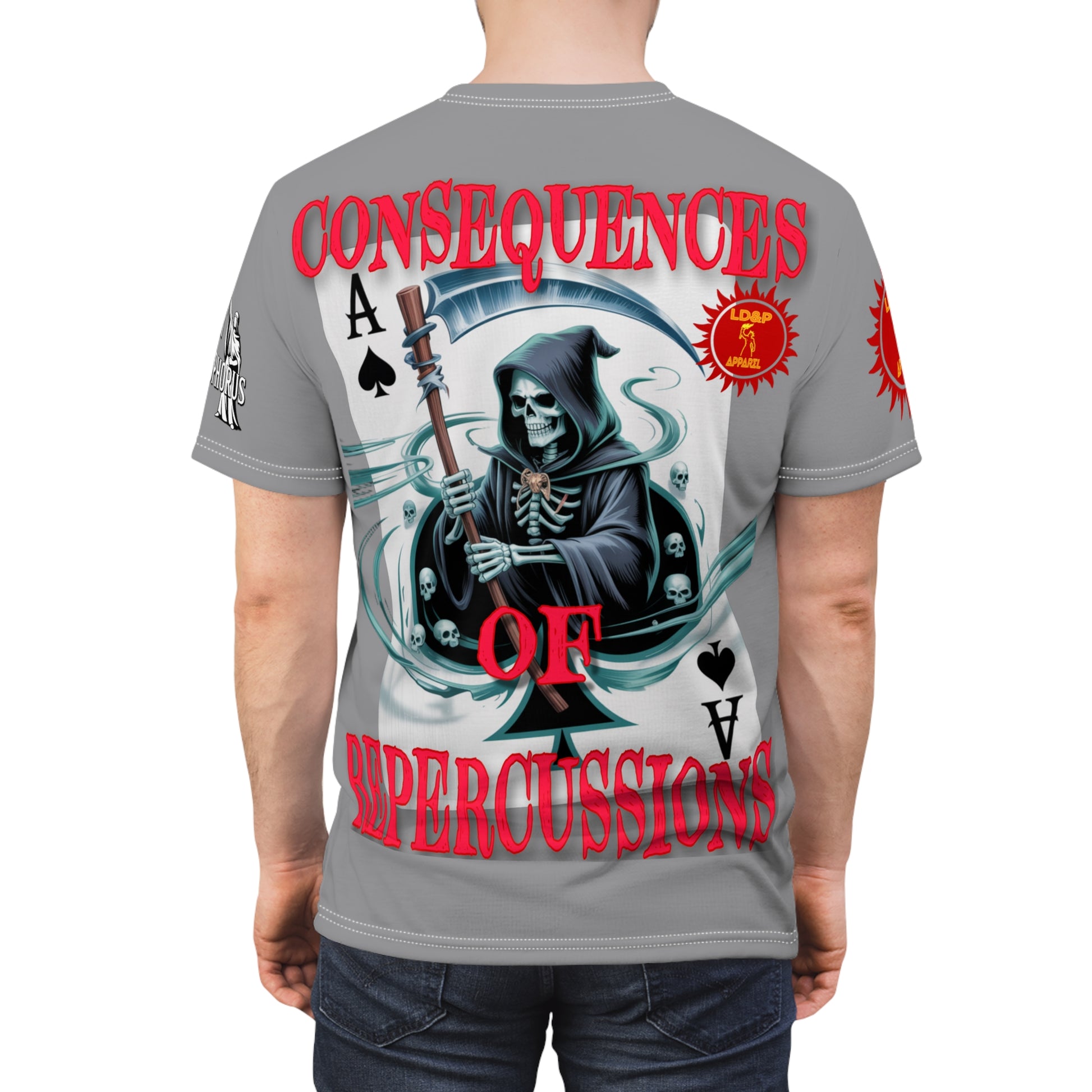 Consequences of Repercussions Graphic Shirt LD&P APPAREL Grey