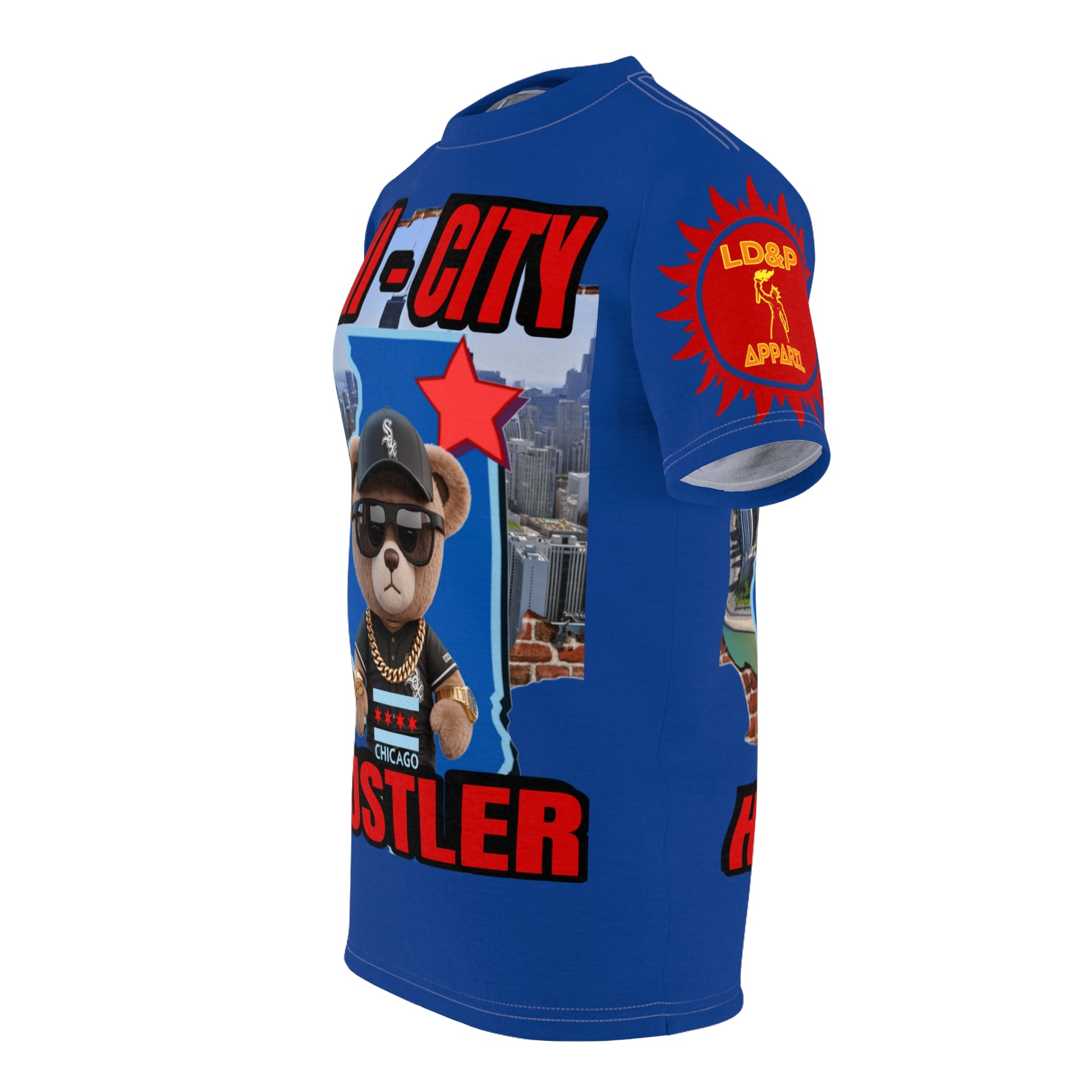 Chi-City Hustler Cut & Sew Tee — LD&P Apparel Blue