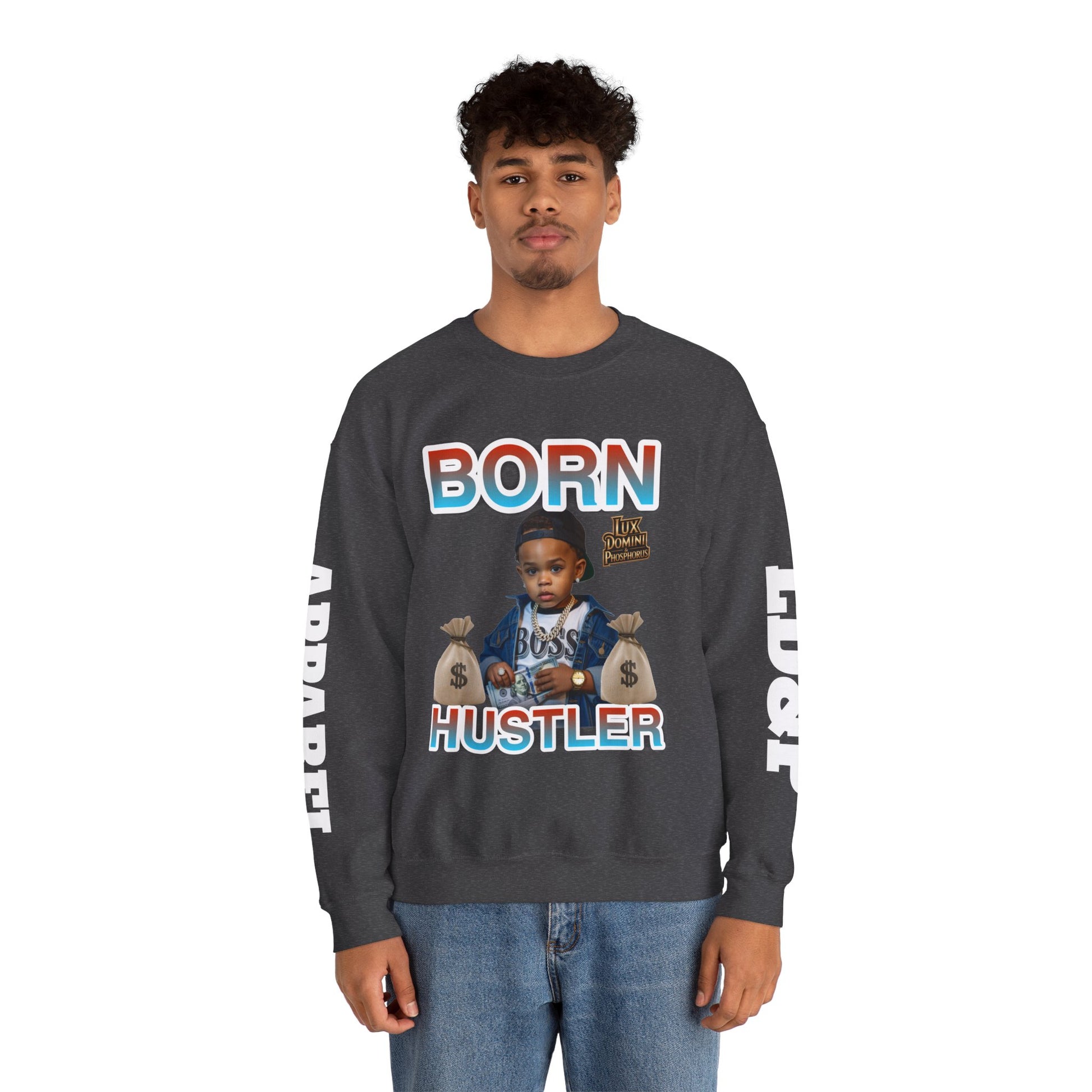 Crewneck Sweatshirt - Born Hustler LD&P Apparel