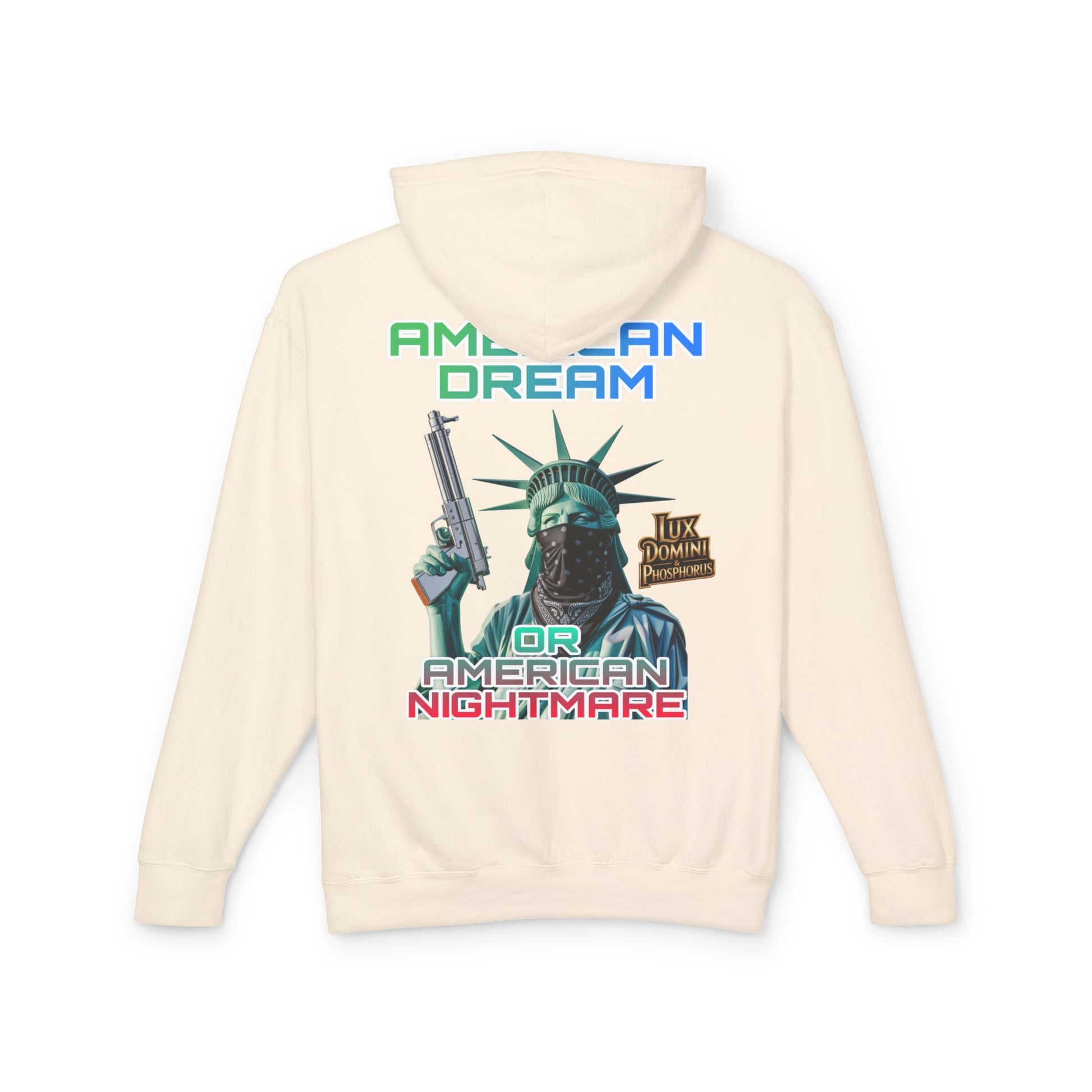 Lightweight Hooded Sweatshirt - American Dream or Nightmare Design