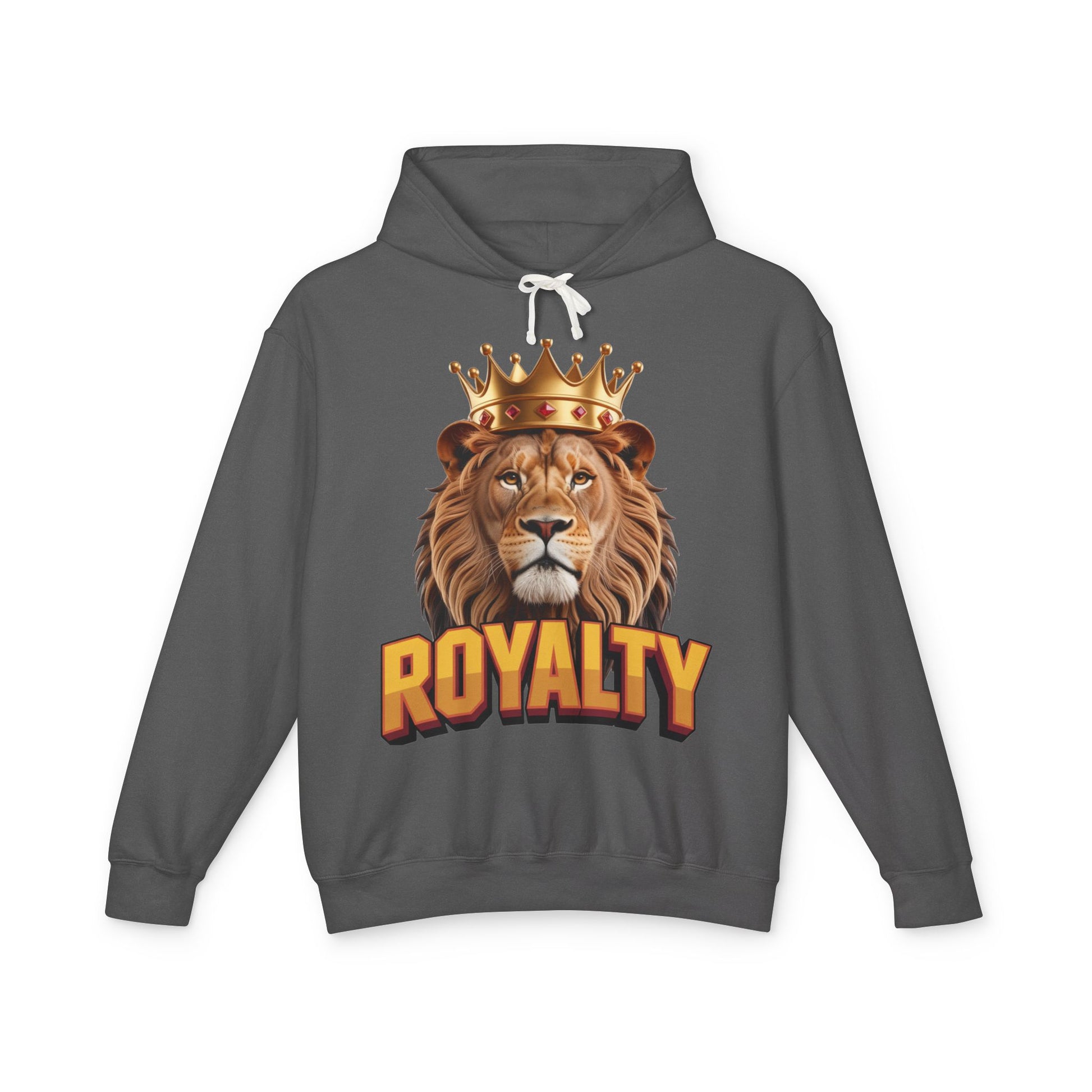Royalty Lion Hooded Sweatshirt, Unisex Lightweight Pullover, King of the Jungle Sweatshirt, Animal Lover Gift, Cool Casual Wear