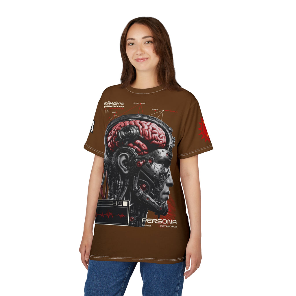 Persona Sci‑Fi Graphic Tee Shirt LD&P APPAREL Brown