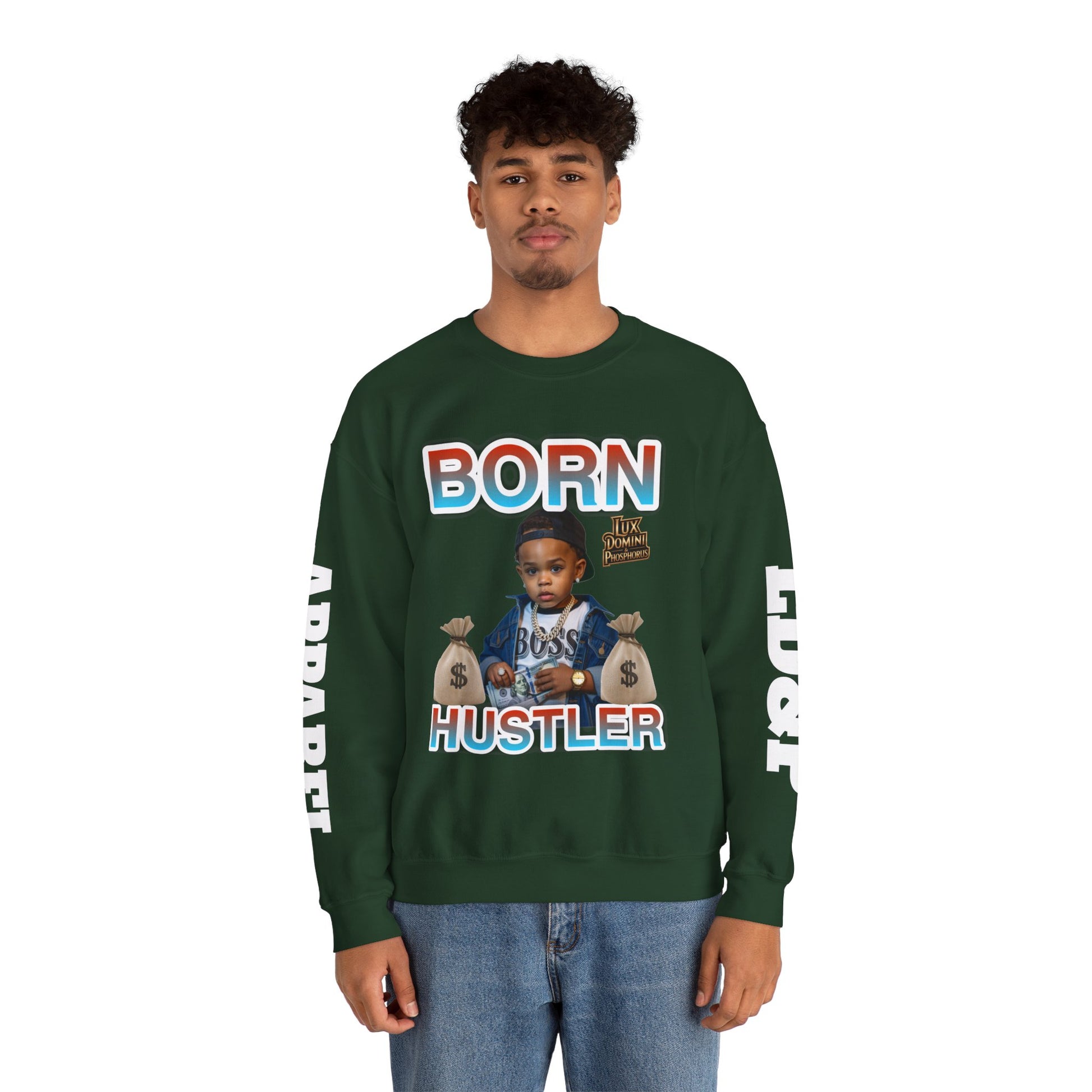 Crewneck Sweatshirt - Born Hustler LD&P Apparel