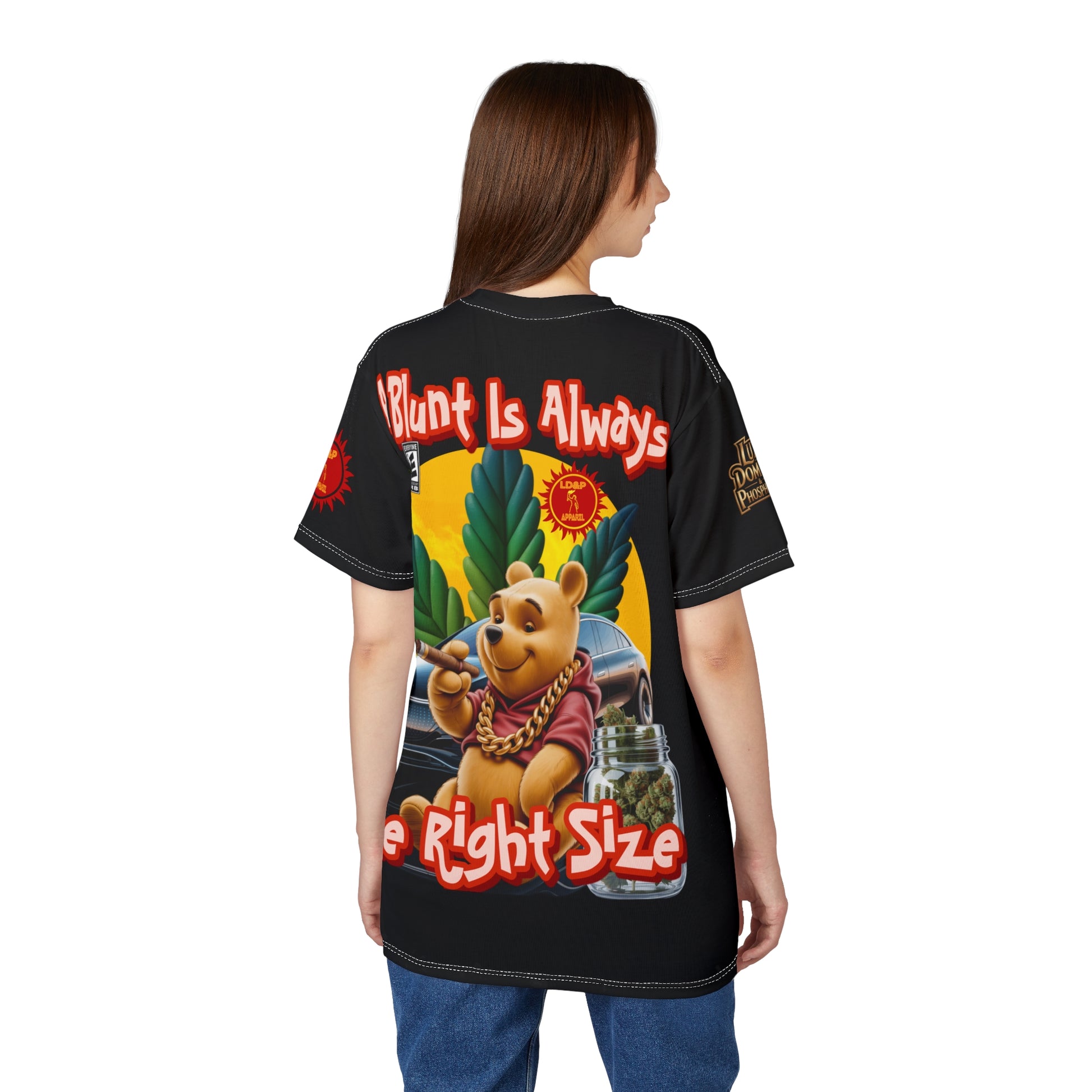 Cannabis Graphic Tee — "A Blunt Is Always The Right Size" LD&P APPAREL Black