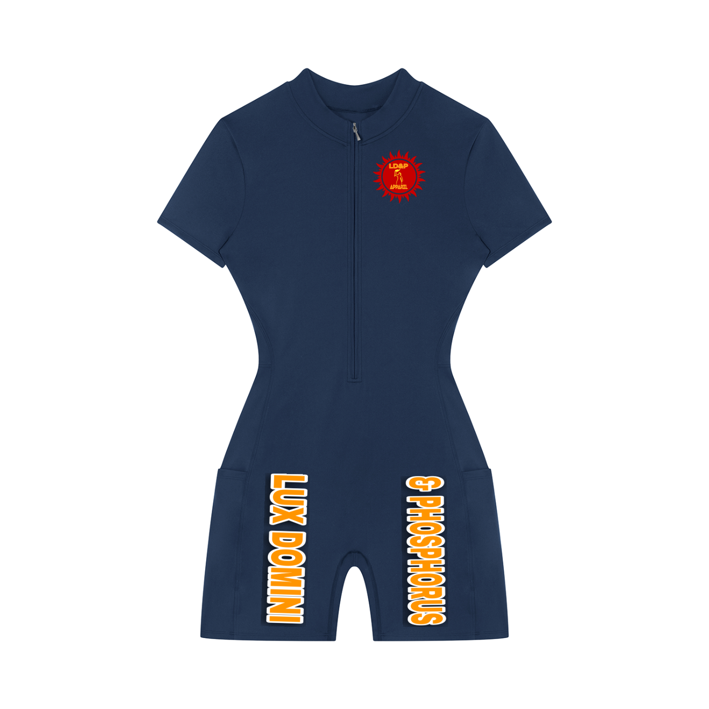 Women's Quarter-Zip Short Sleeve Romper
