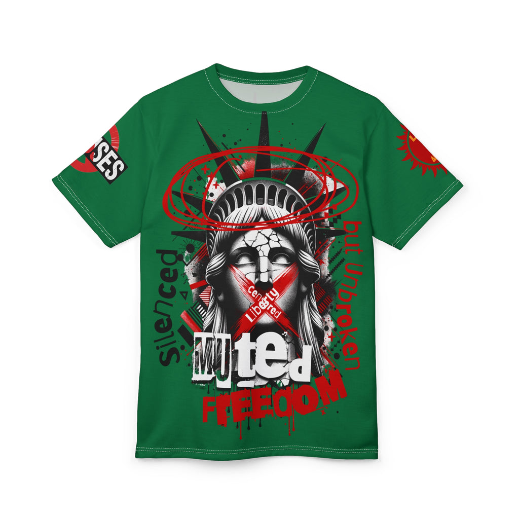 Muted Freedom LD&P APPAREL DESIGN Graphic Tee Shirt Green