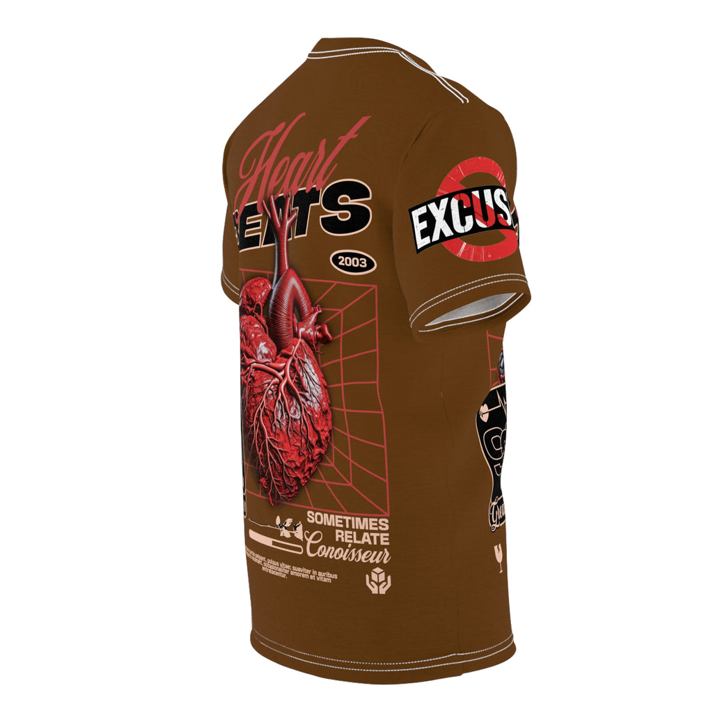 Heart Beats LD&P Apparel Design Graphic Tee Brown