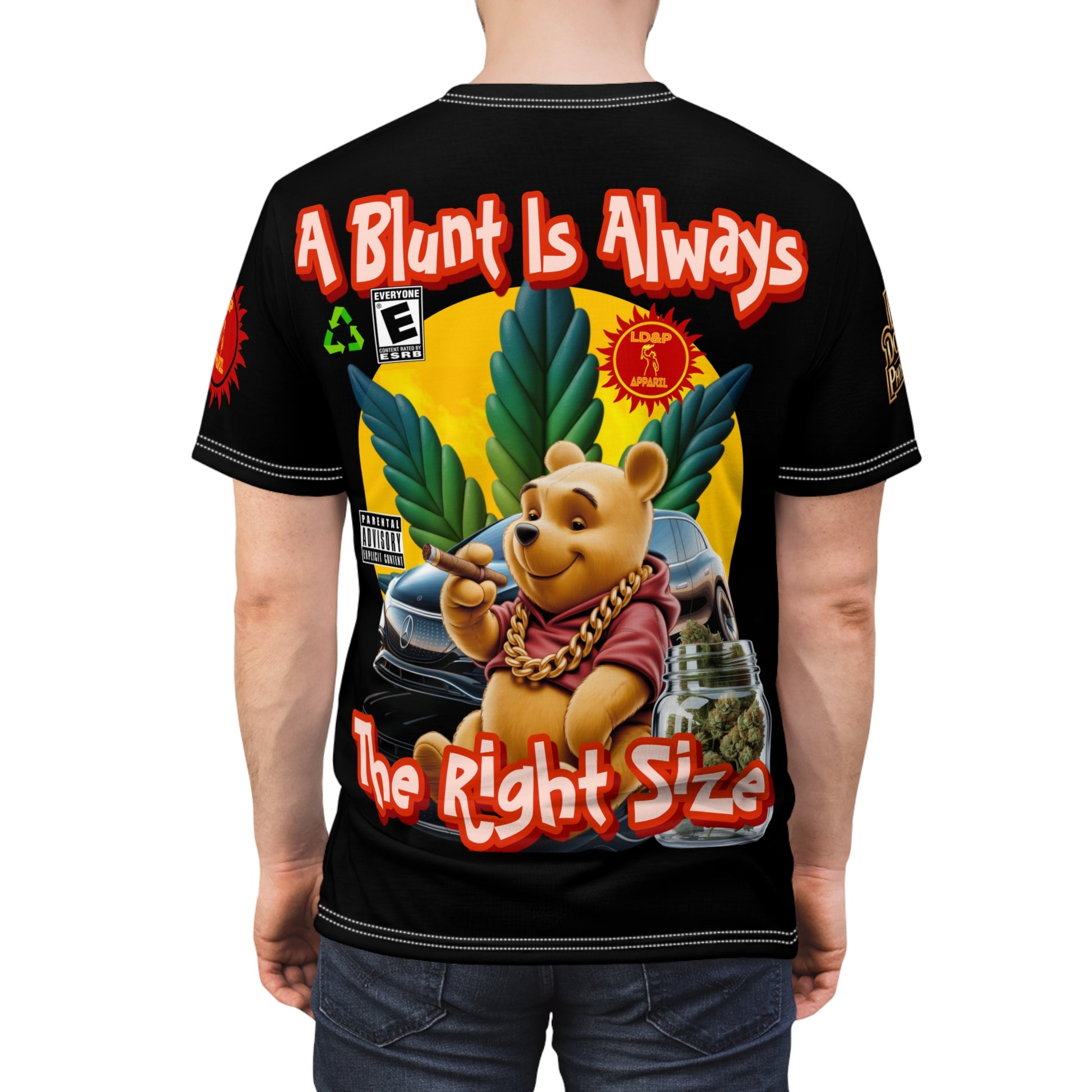 Cannabis Graphic Tee — "A Blunt Is Always The Right Size" LD&P APPAREL Black