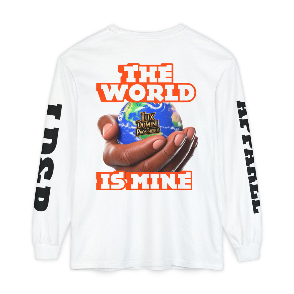 Garment-dyed Long Sleeve T-Shirt - The World Is Mine