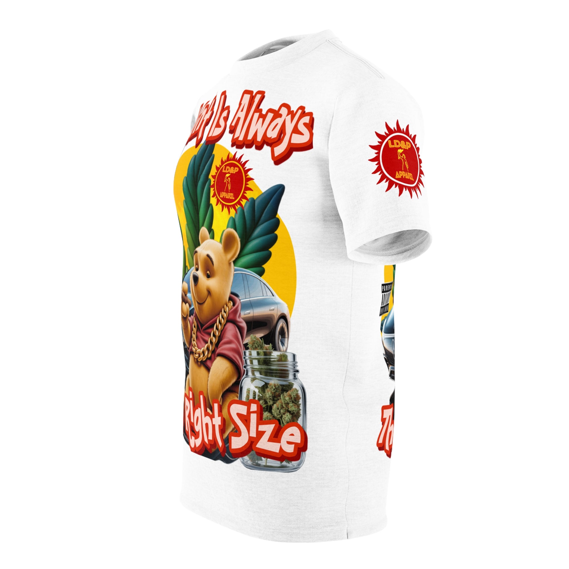 Cannabis Graphic Tee — "A Blunt Is Always The Right Size" LD&P APPAREL white