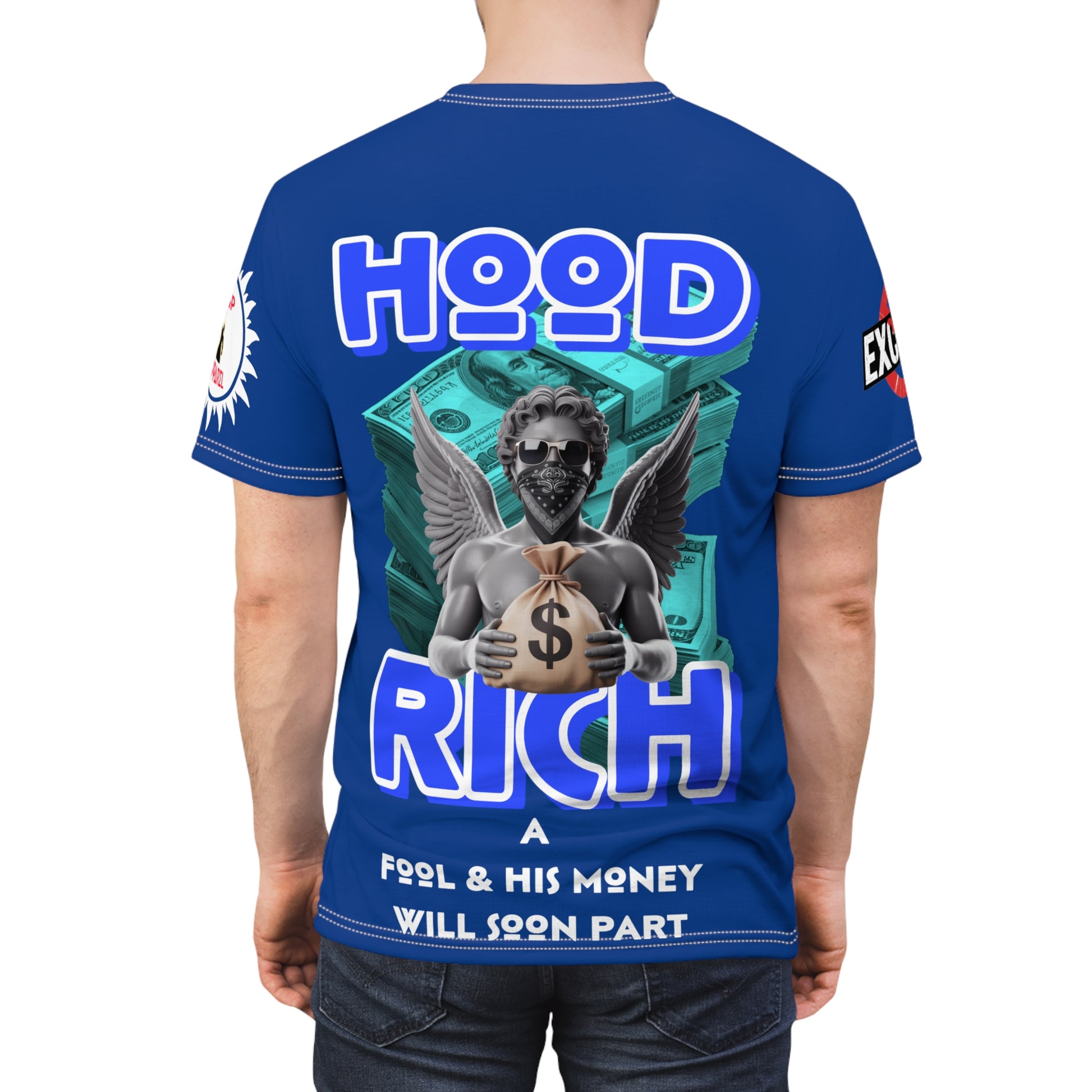 Hood Rich Graphic Tee LD&P APPAREL Blue