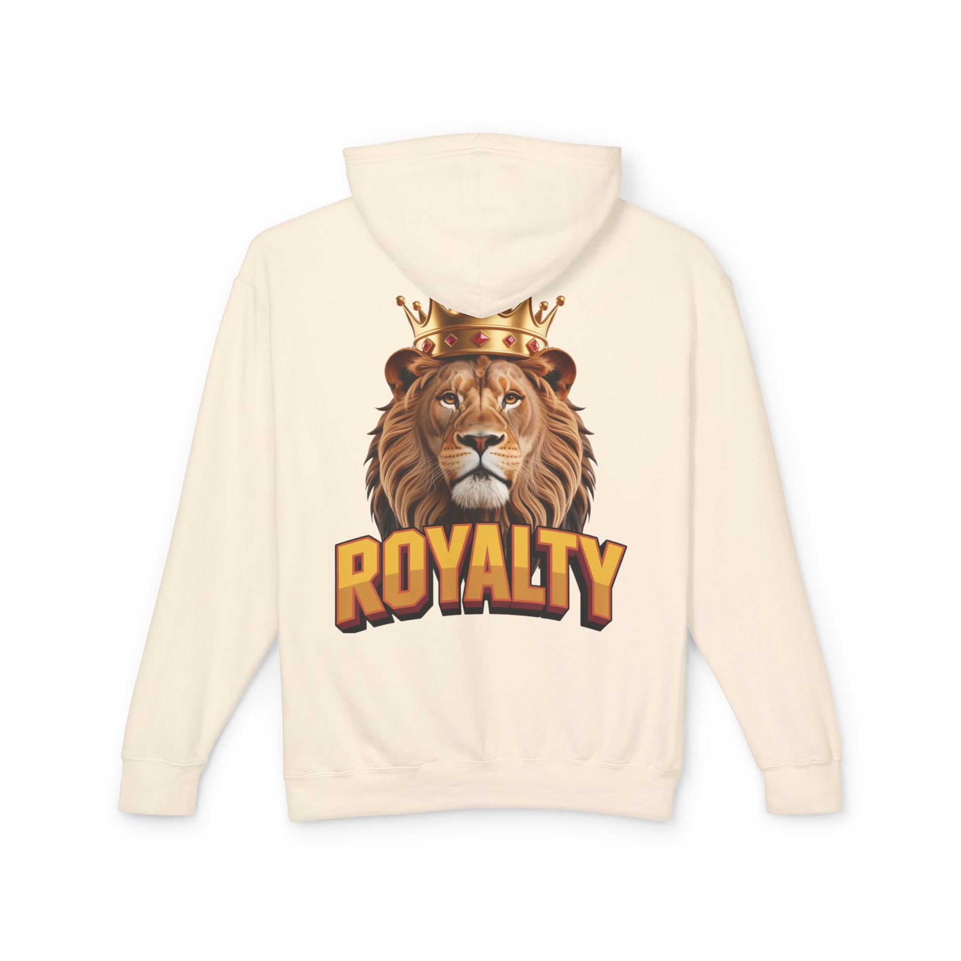 Royalty Lion Hooded Sweatshirt, Unisex Lightweight Pullover, King of the Jungle Sweatshirt, Animal Lover Gift, Cool Casual Wear