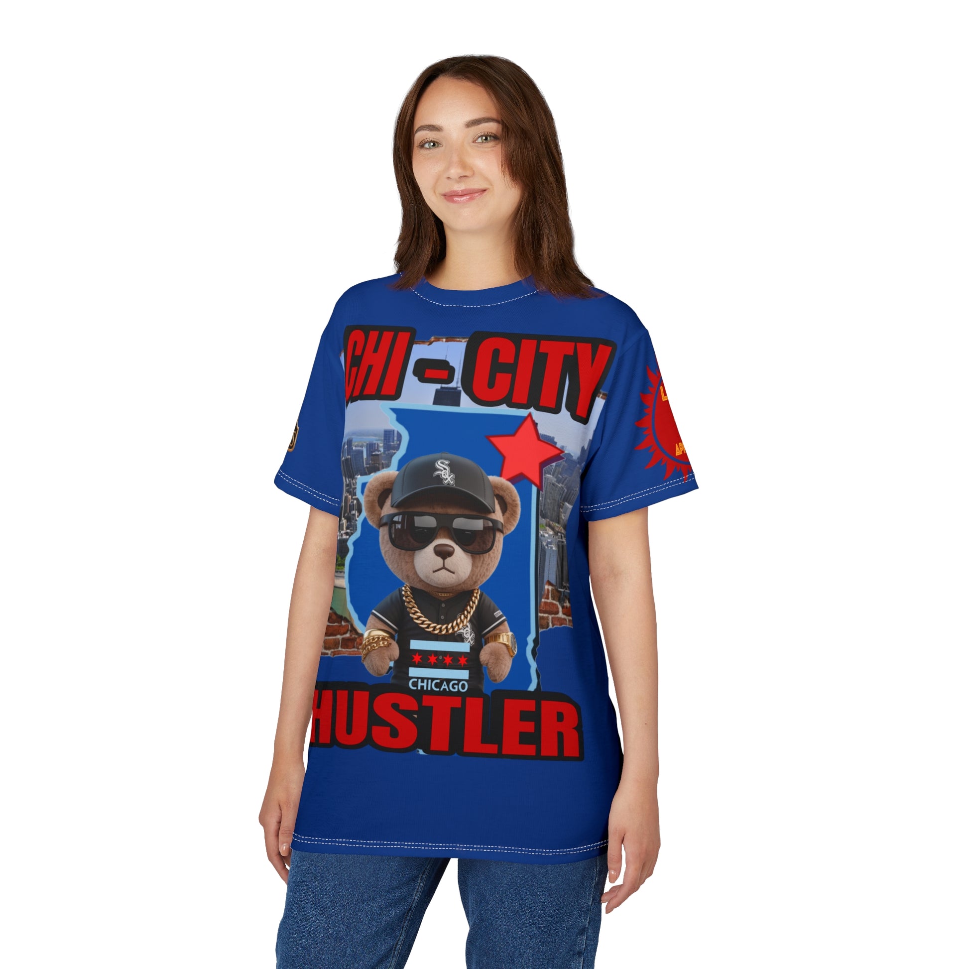 Chi-City Hustler Cut & Sew Tee — LD&P Apparel Blue
