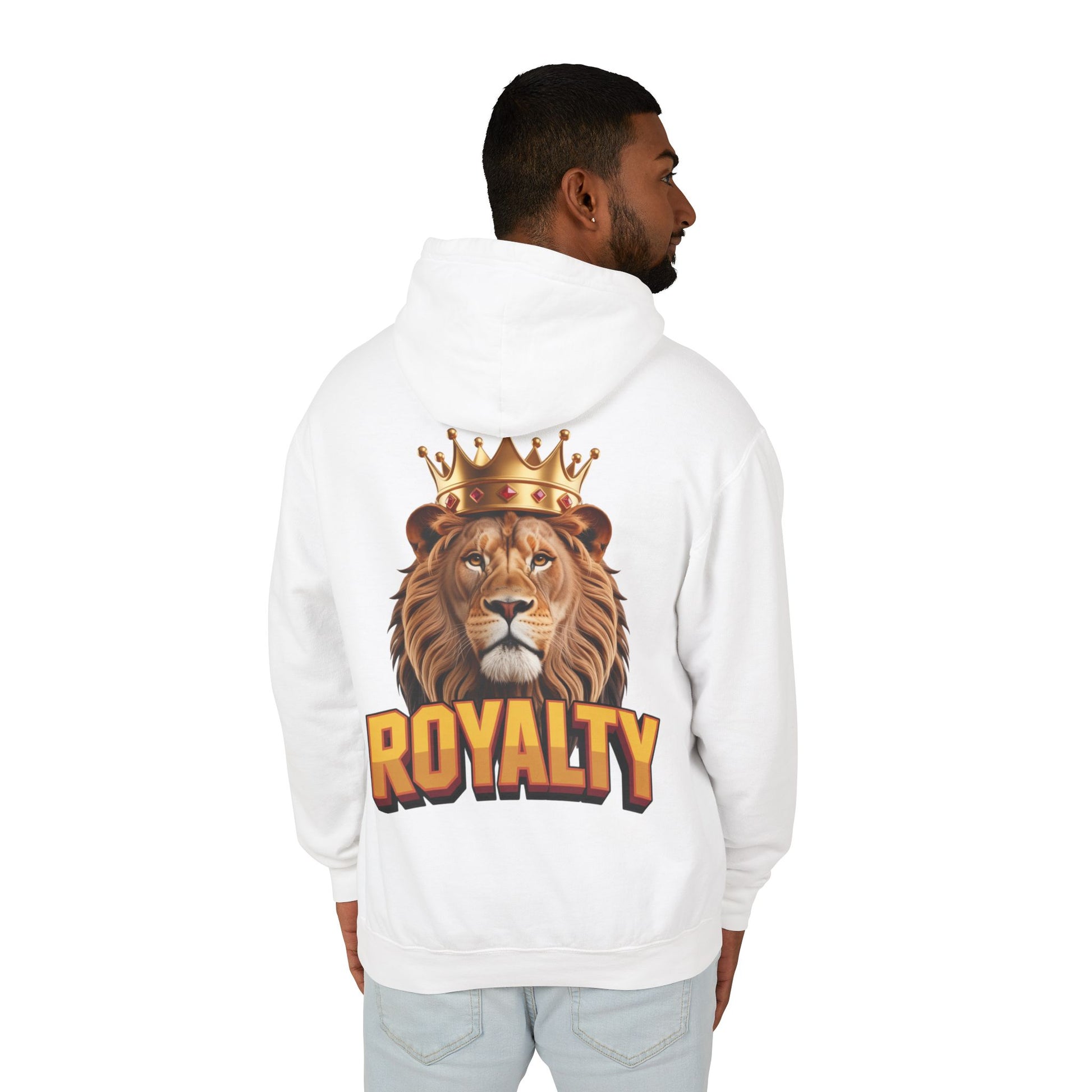 Royalty Lion Hooded Sweatshirt, Unisex Lightweight Pullover, King of the Jungle Sweatshirt, Animal Lover Gift, Cool Casual Wear