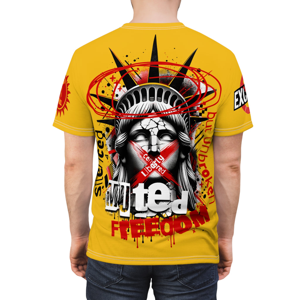 Muted Freedom LD&P APPAREL DESIGN Graphic Tee Shirt Yellow
