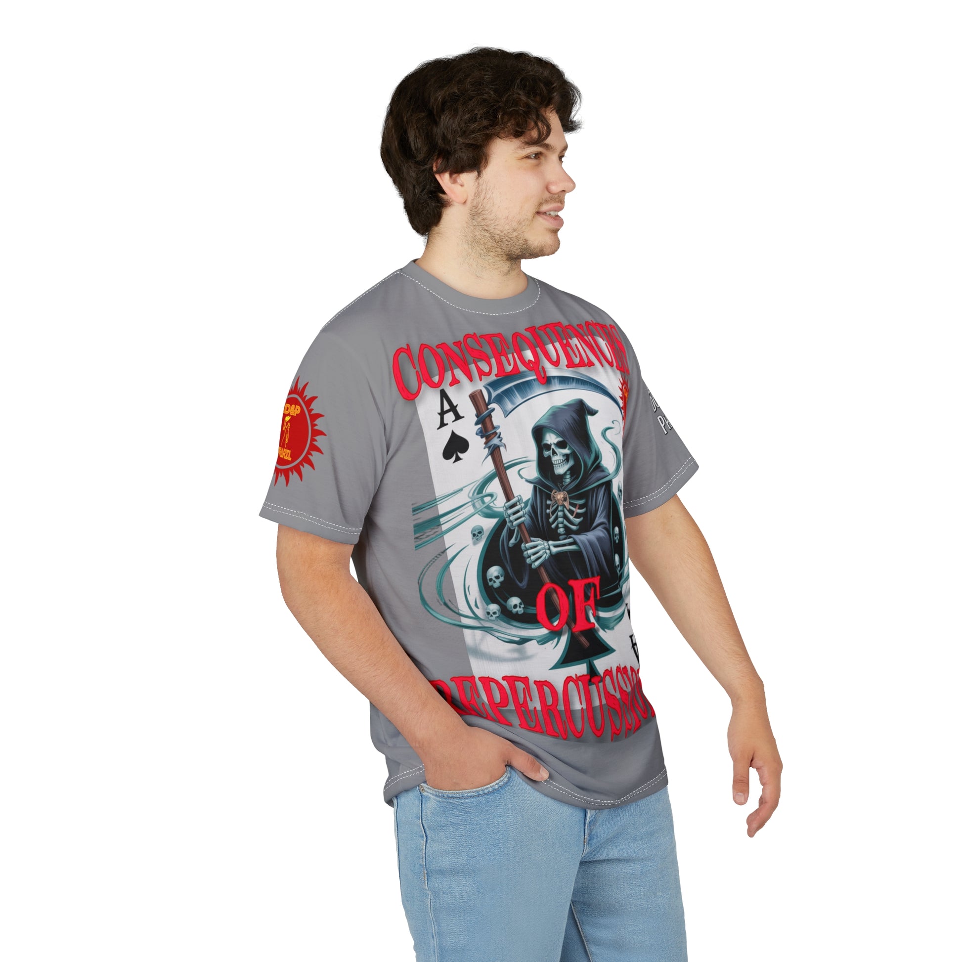 Consequences of Repercussions Graphic Shirt LD&P APPAREL Grey